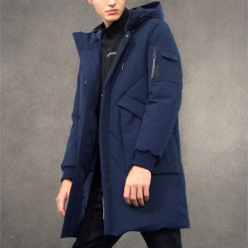 Pioneer Camp Men's Winter Coats Water-Repellent Windproof Thicken Parkas Long Hooded Padded Puffer Jacket
