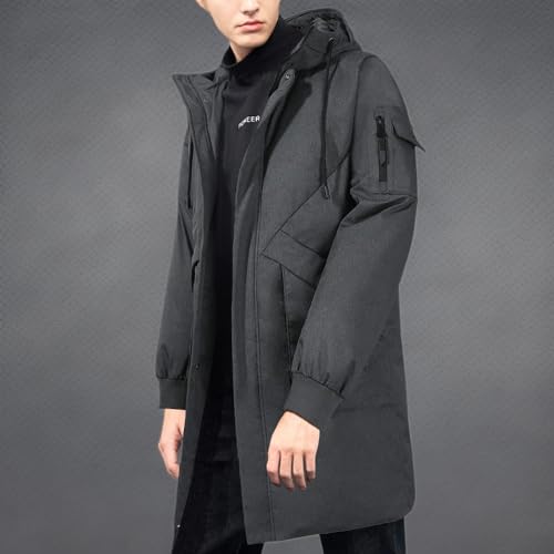 Pioneer Camp Men's Winter Coats Water-Repellent Windproof Thicken Parkas Long Hooded Padded Puffer Jacket