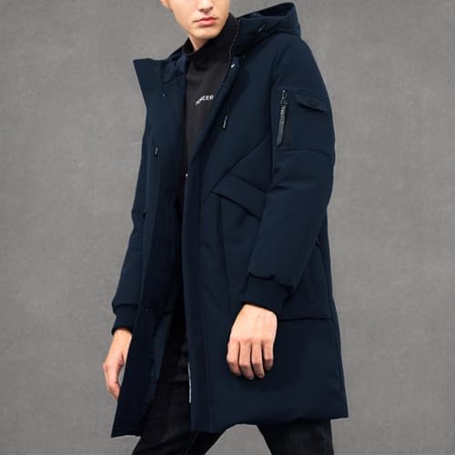 Pioneer Camp Men's Winter Coats Water-Repellent Windproof Thicken Parkas Long Hooded Padded Puffer Jacket