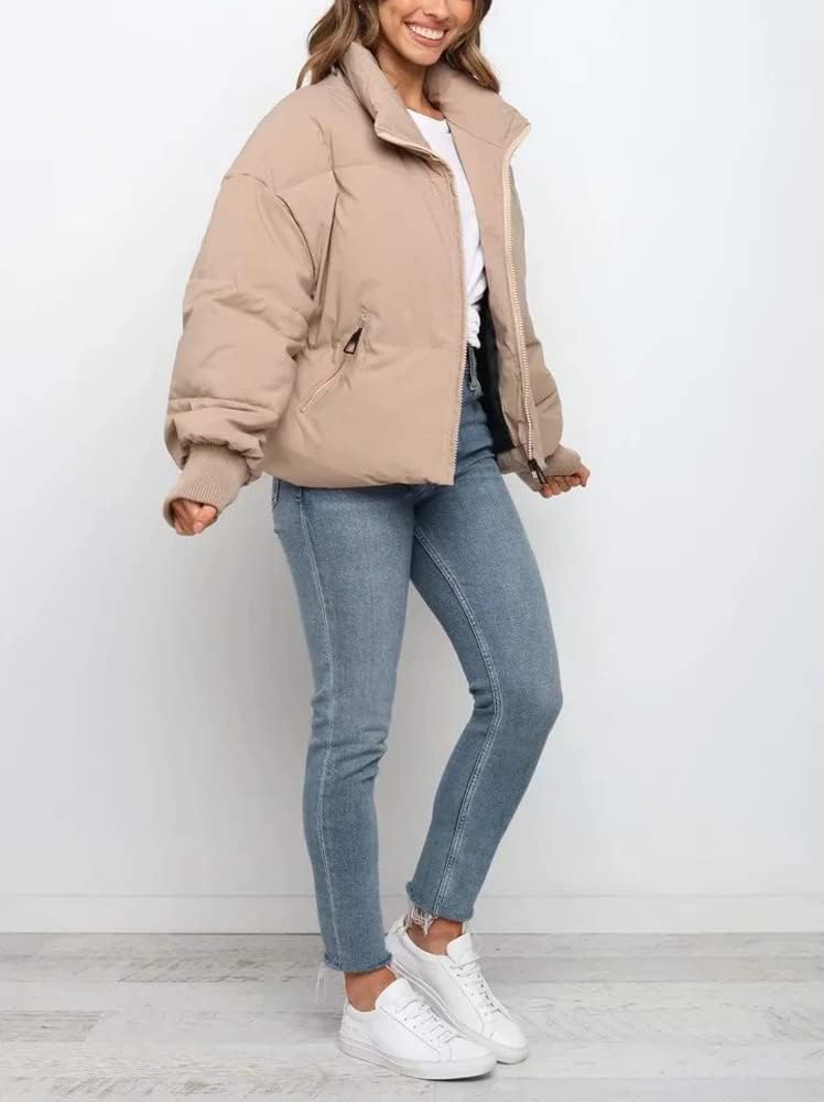 Gihuo Women’s Winter Cropped Puffer Jacket Coat Short Warm Quilted Jacket 2026