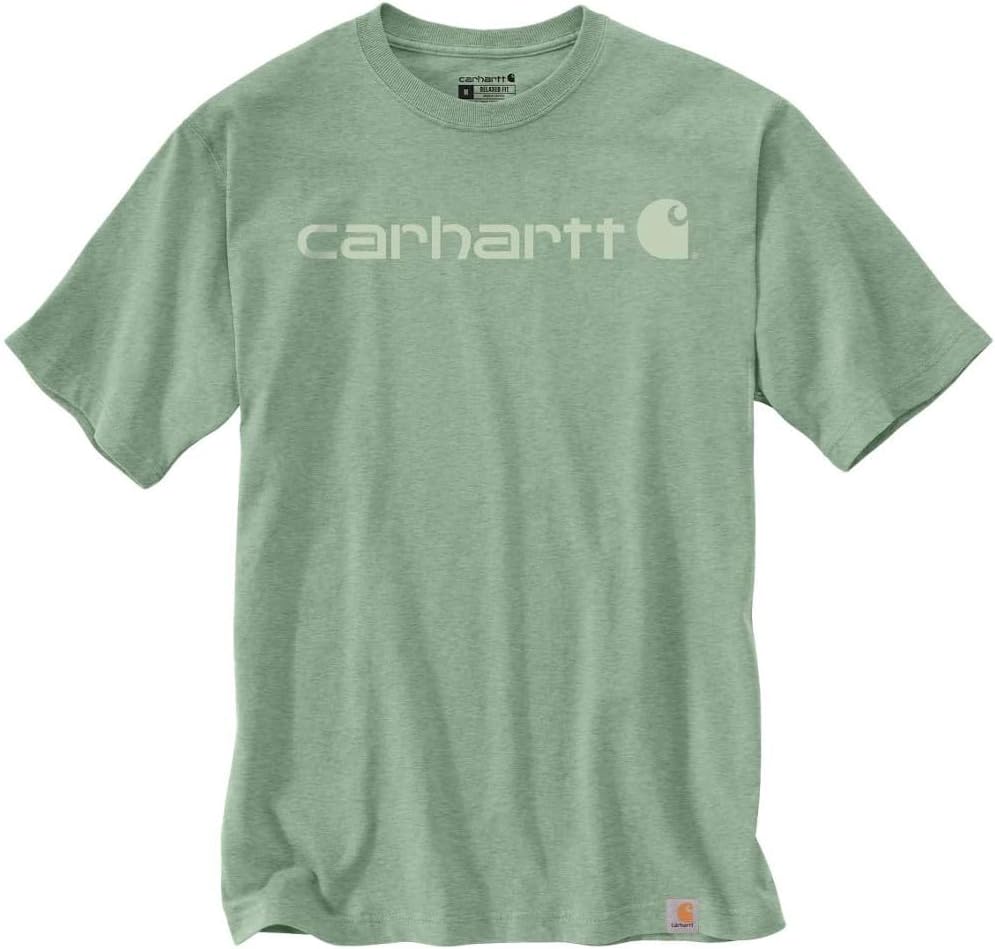 Carhartt Men's Relaxed Fit Heavy Short Sleeve Logo Graphic T-Shirt Work Utility T-Shirt