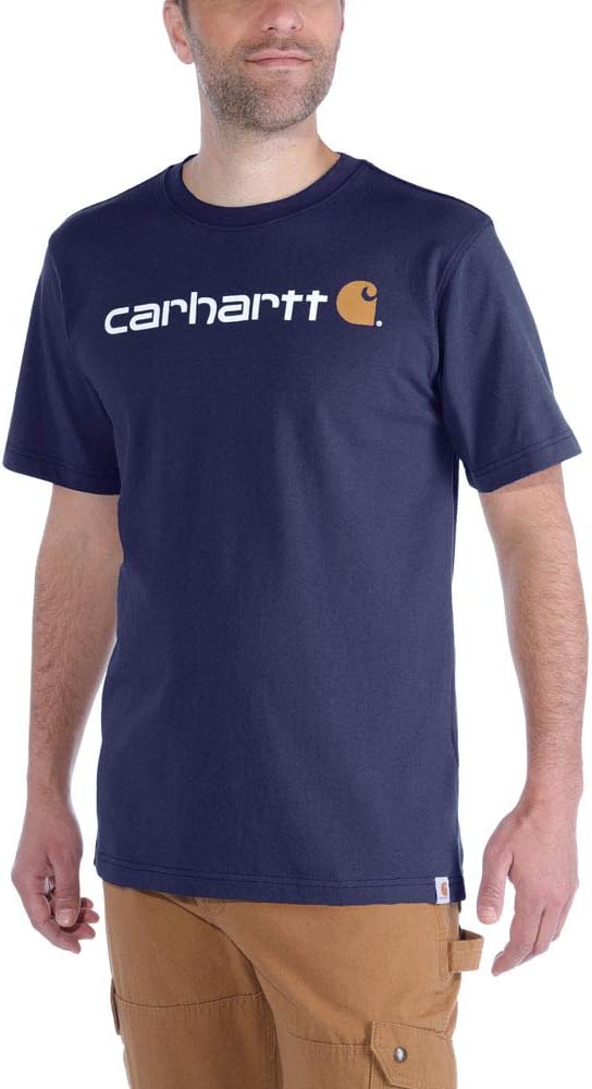 Carhartt Men's Relaxed Fit Heavy Short Sleeve Logo Graphic T-Shirt Work Utility T-Shirt