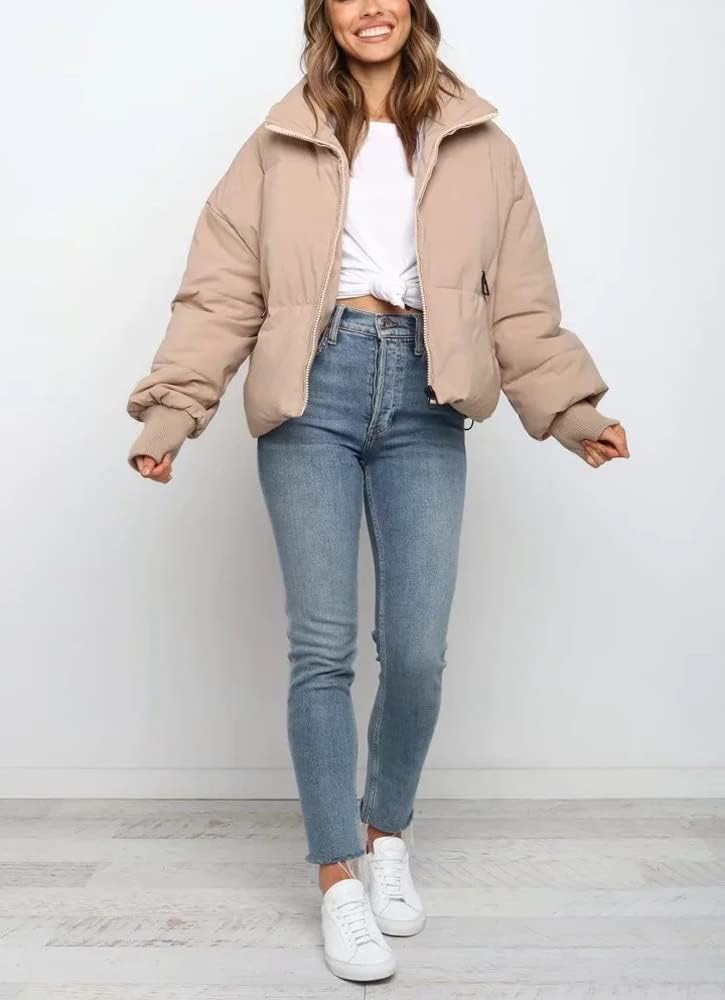 Gihuo Women’s Winter Cropped Puffer Jacket Coat Short Warm Quilted Jacket 2026