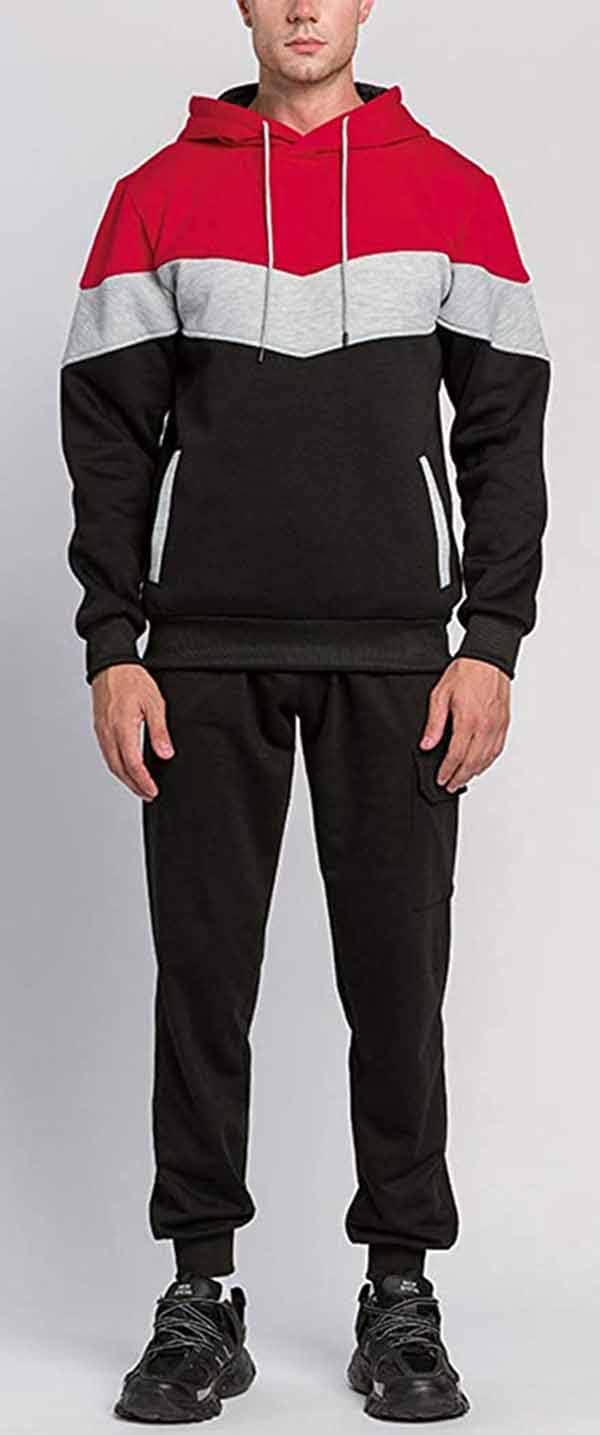 Hoodie Men's Sweatshirt Long Sleeve Sweatshirt Hoodie Color Block Sweatshirt