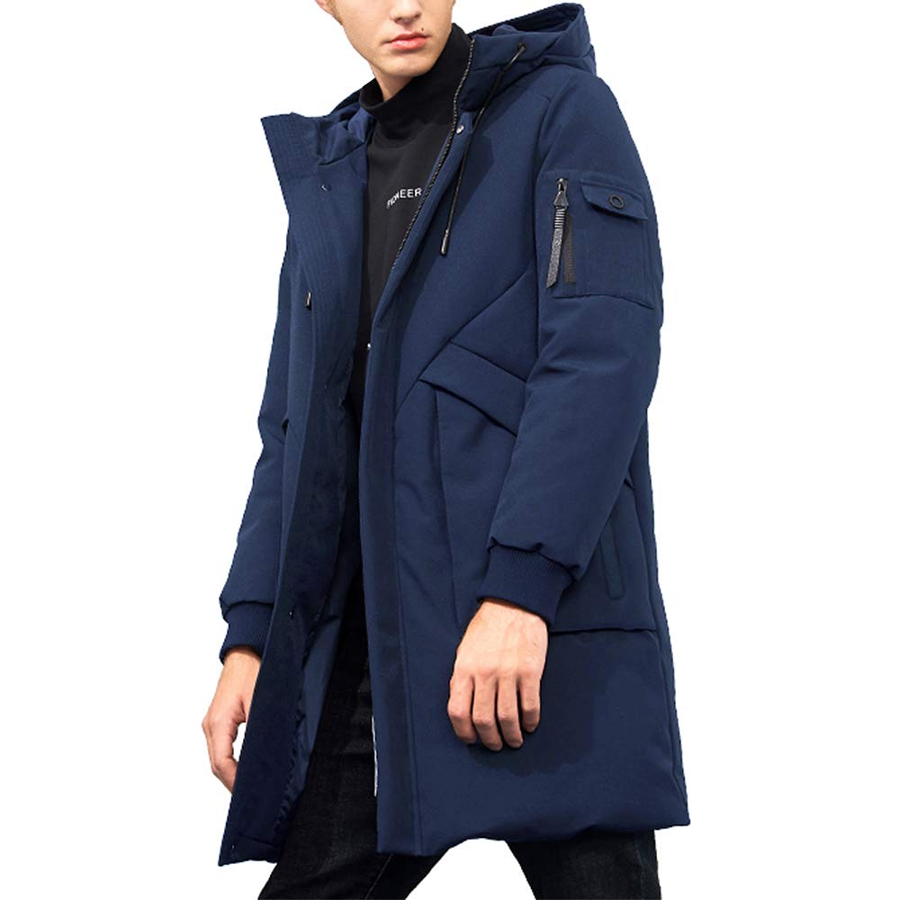 Pioneer Camp Men's Winter Coats Water-Repellent Windproof Thicken Parkas Long Hooded Padded Puffer Jacket