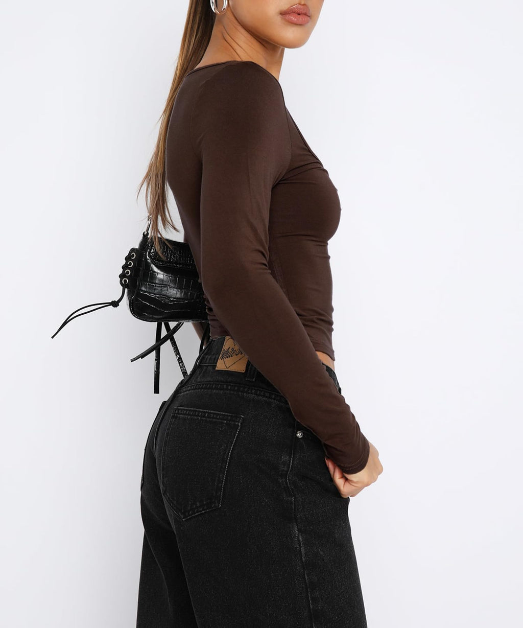 Women's Long Sleeve Going Out Crop Top Sexy Pleated Trendy Shirt Sweetheart Neck Y2K Ruched Cropped Tops