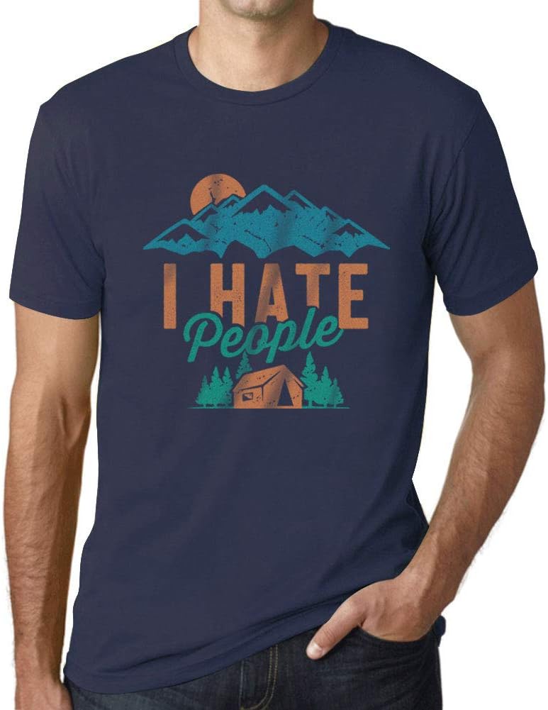 Ultrabasic - Men's Graphics I Hate People Tee Shirt Letters Print