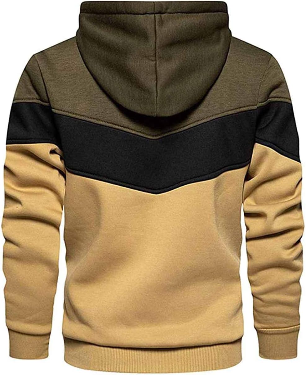 Hoodie Men's Sweatshirt Long Sleeve Sweatshirt Hoodie Color Block Sweatshirt