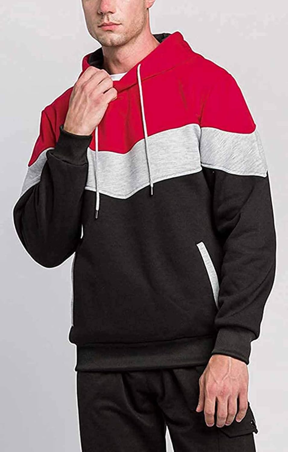 Hoodie Men's Sweatshirt Long Sleeve Sweatshirt Hoodie Color Block Sweatshirt