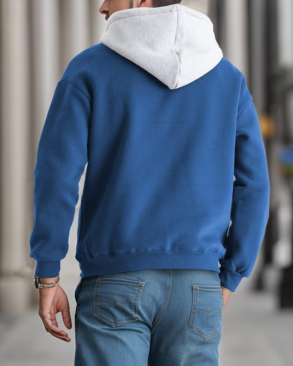 Hoodie Men's Sweatshirt Long Sleeve Sweatshirt Hoodie Color Block Sweatshirt