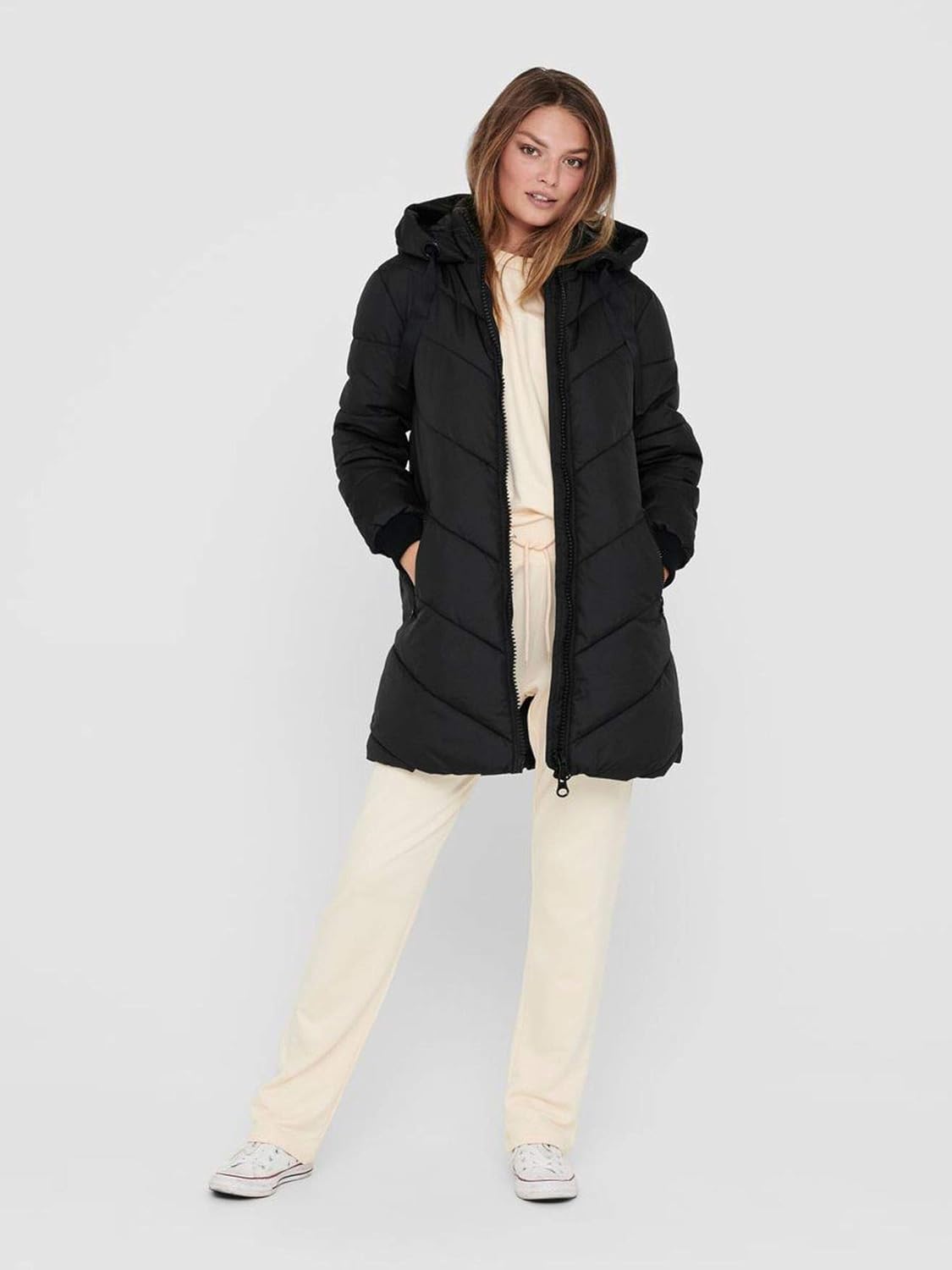 JACQUELINE de YONG Woman Long Parka JDY SKYLAR Long Parka , BLACK/BLACK, M