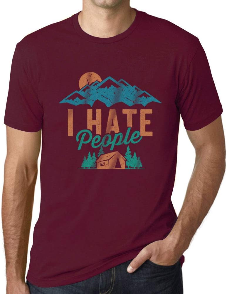 Ultrabasic - Men's Graphics I Hate People Tee Shirt Letters Print