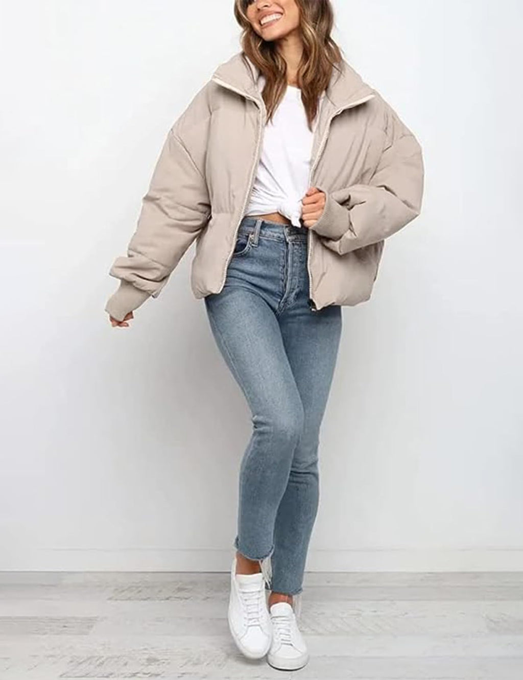 Gihuo Women’s Winter Cropped Puffer Jacket Coat Short Warm Quilted Jacket 2026