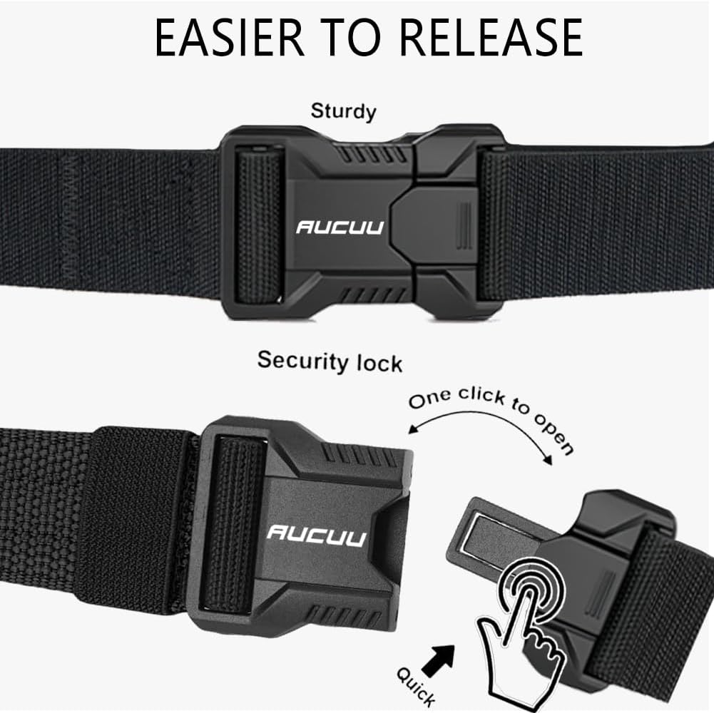 Men's Tactical Belt, Nylon Canvas Belt for Men, Military Tactical Belt, Adjustable Nylon Belts for Travel, Sports and Daily Use(Width 3.8cm)