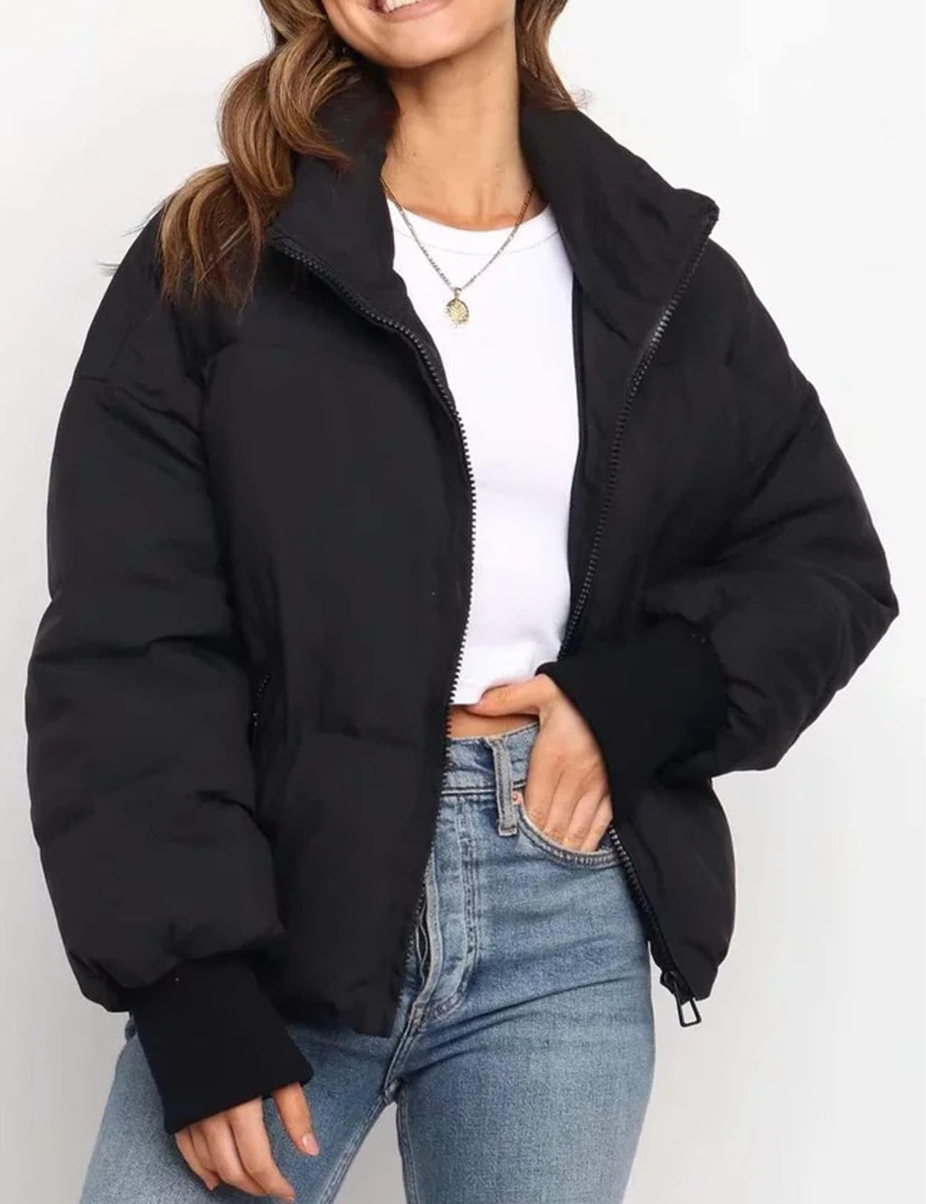 Gihuo Women’s Winter Cropped Puffer Jacket Coat Short Warm Quilted Jacket 2026