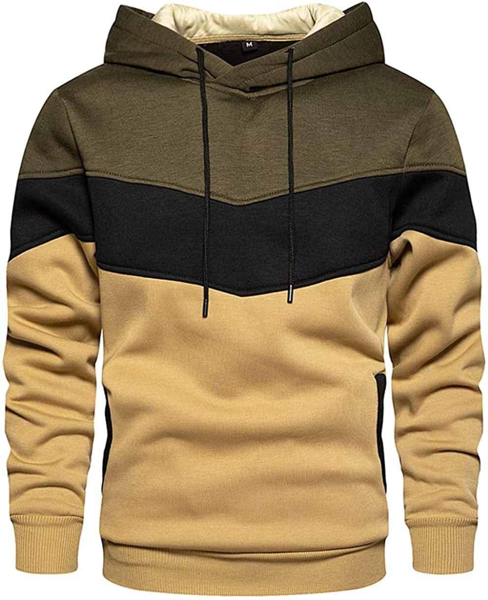 Hoodie Men's Sweatshirt Long Sleeve Sweatshirt Hoodie Color Block Sweatshirt