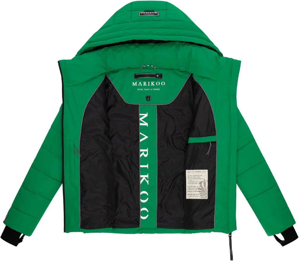 MARIKOO Women's Winter Jacket, Warm Quilted Jacket with Detachable Hood, Samuiaa XVI XS-3XL