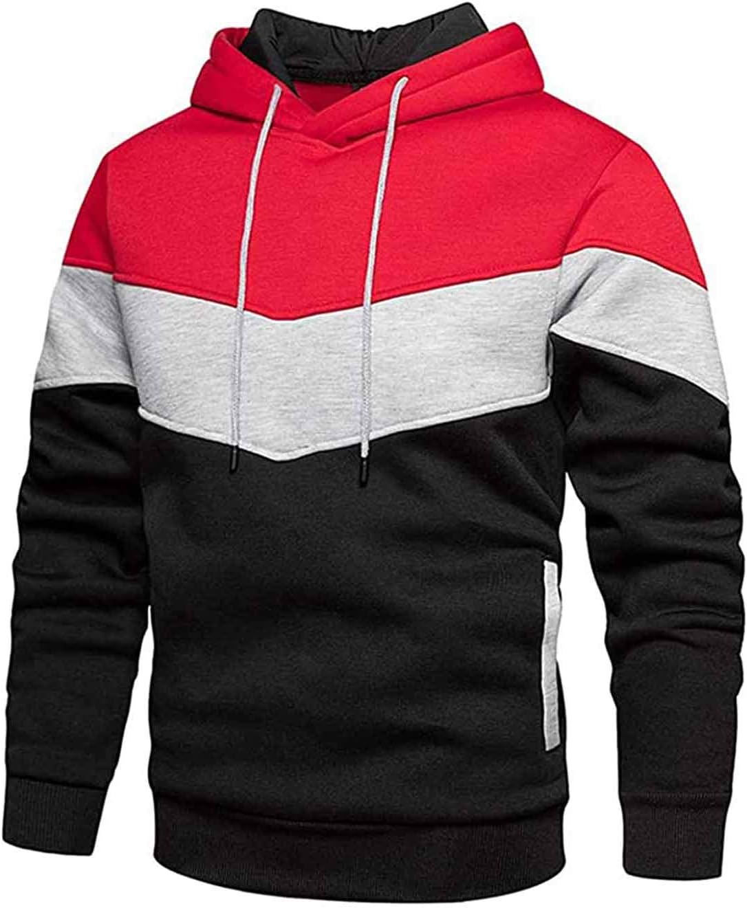 Hoodie Men's Sweatshirt Long Sleeve Sweatshirt Hoodie Color Block Sweatshirt