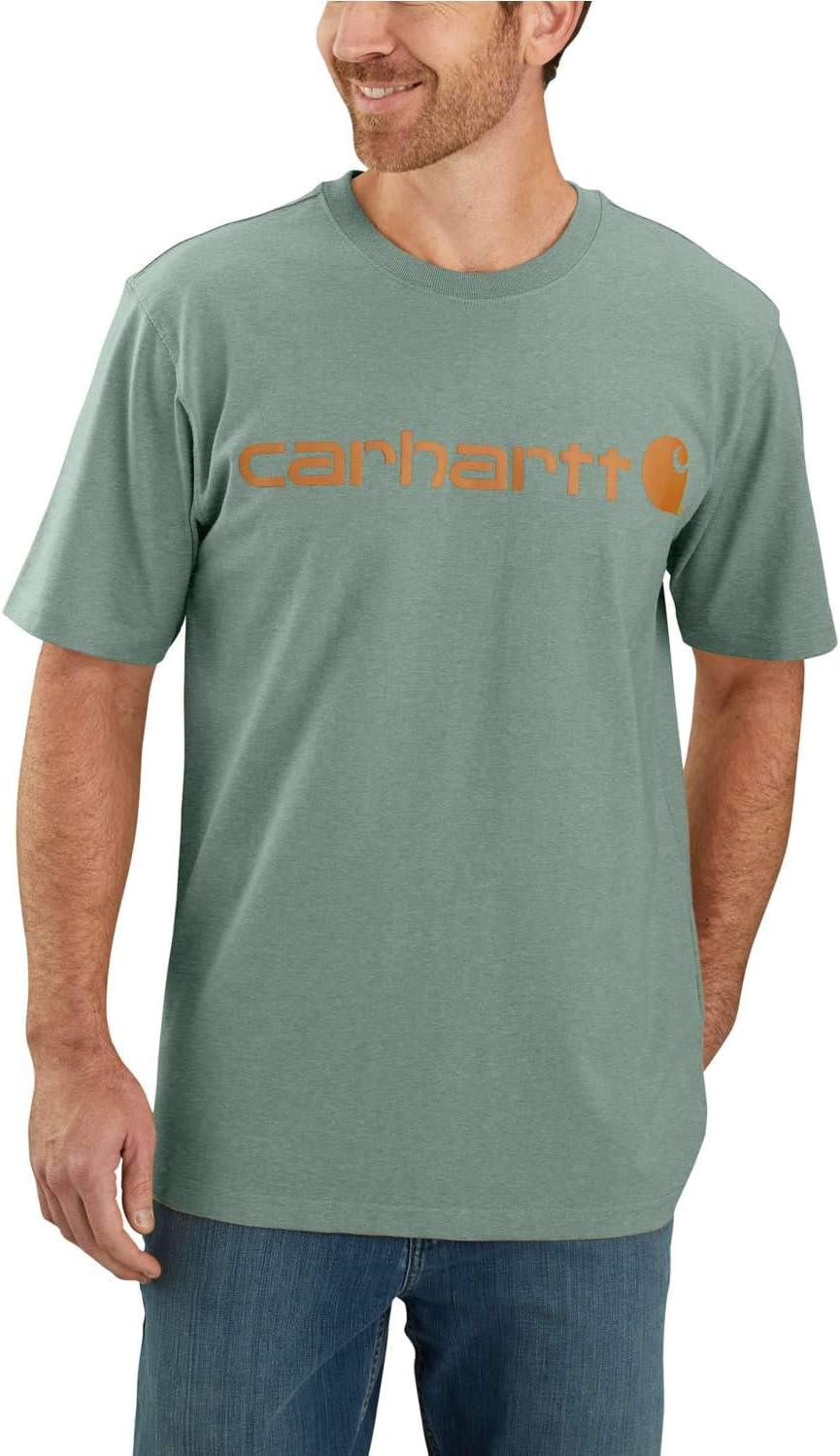 Carhartt Men's Relaxed Fit Heavy Short Sleeve Logo Graphic T-Shirt Work Utility T-Shirt