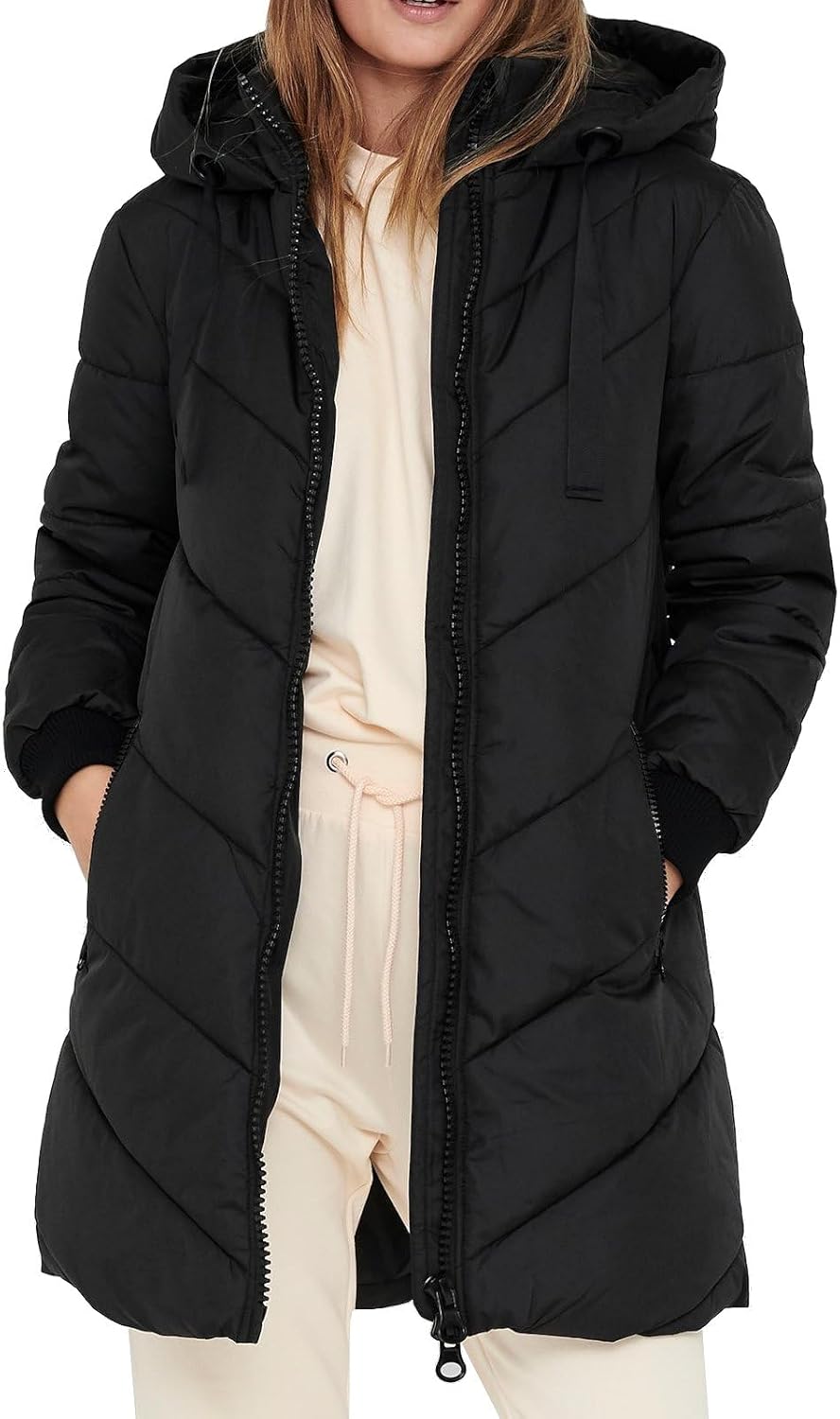 JACQUELINE de YONG Woman Long Parka JDY SKYLAR Long Parka , BLACK/BLACK, M