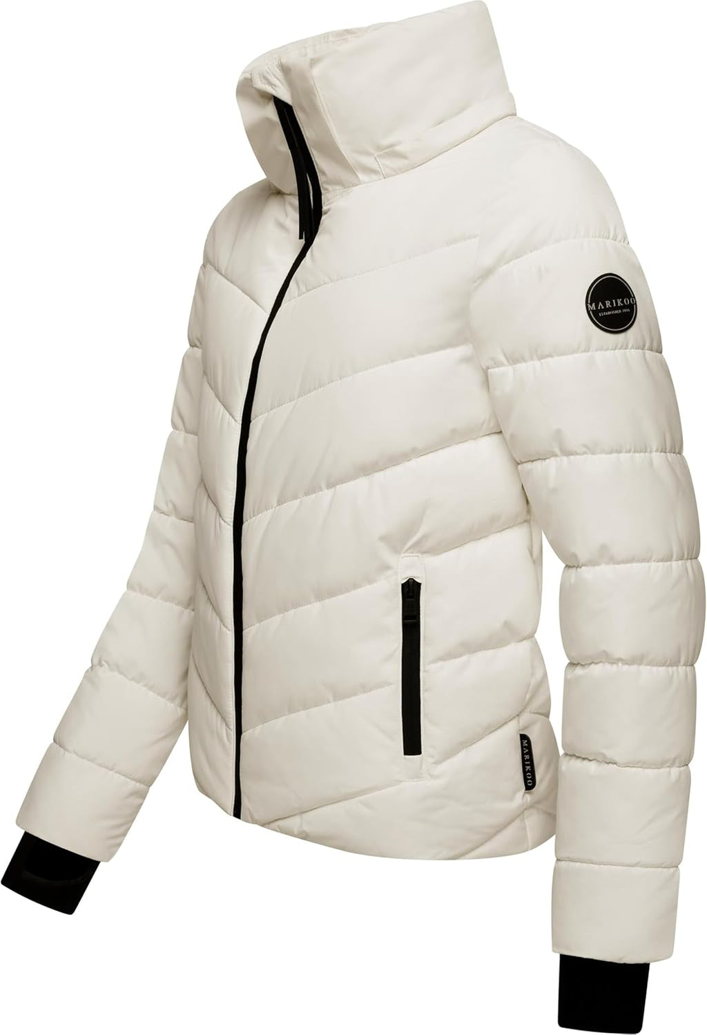 MARIKOO Women's Winter Jacket, Warm Quilted Jacket with Detachable Hood, Samuiaa XVI XS-3XL
