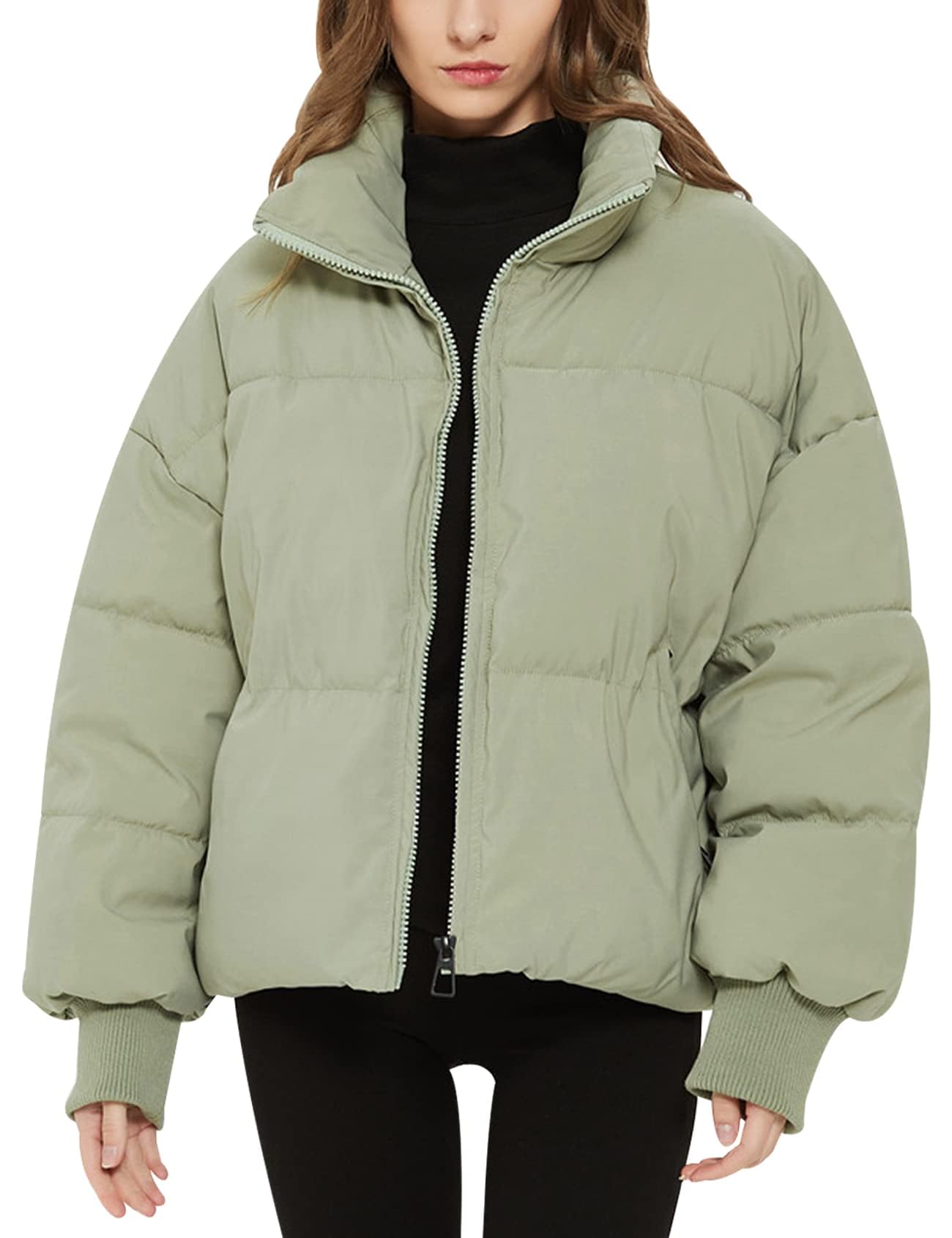 Gihuo Women’s Winter Cropped Puffer Jacket Coat Short Warm Quilted Jacket 2026