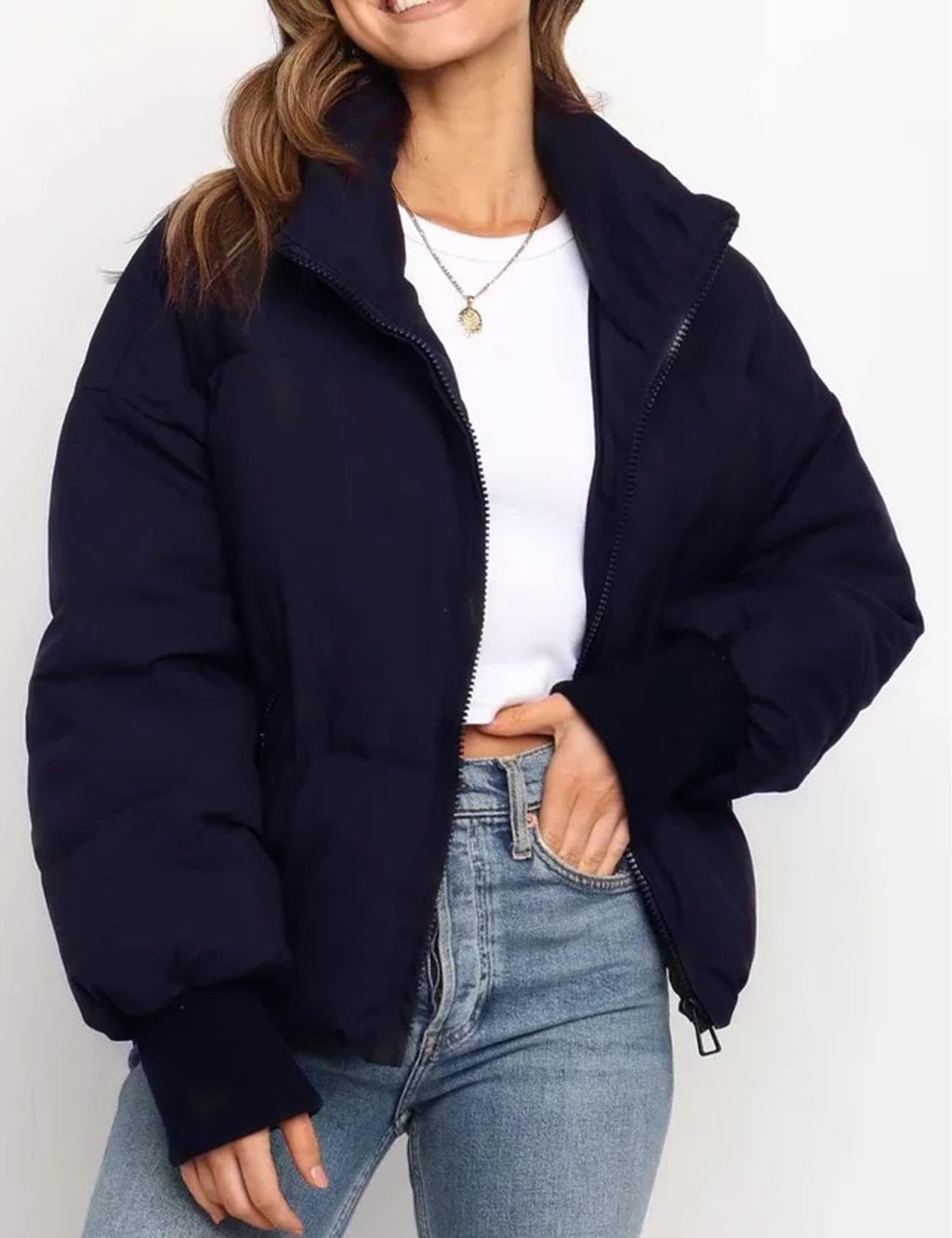 Gihuo Women’s Winter Cropped Puffer Jacket Coat Short Warm Quilted Jacket 2026