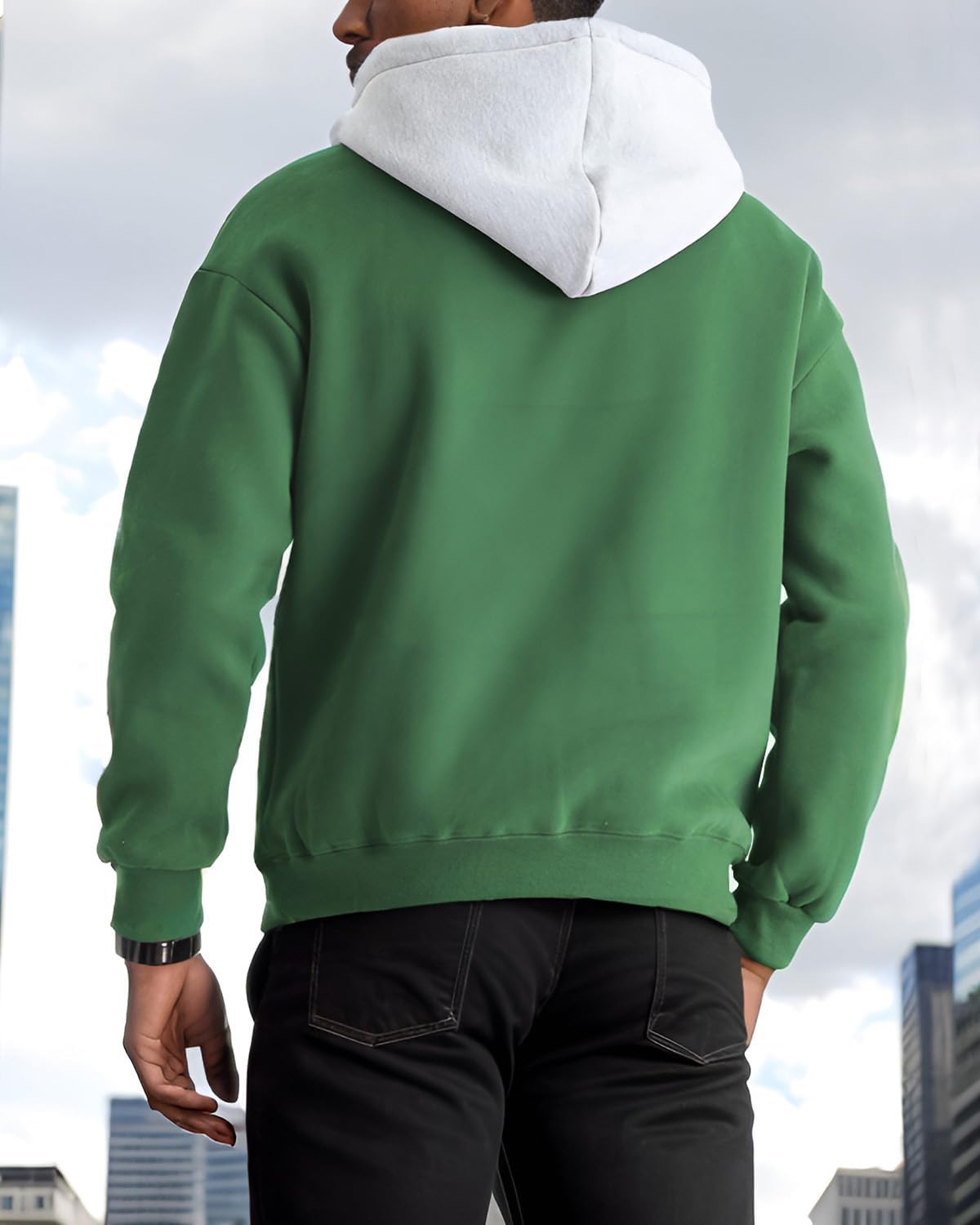 Hoodie Men's Sweatshirt Long Sleeve Sweatshirt Hoodie Color Block Sweatshirt