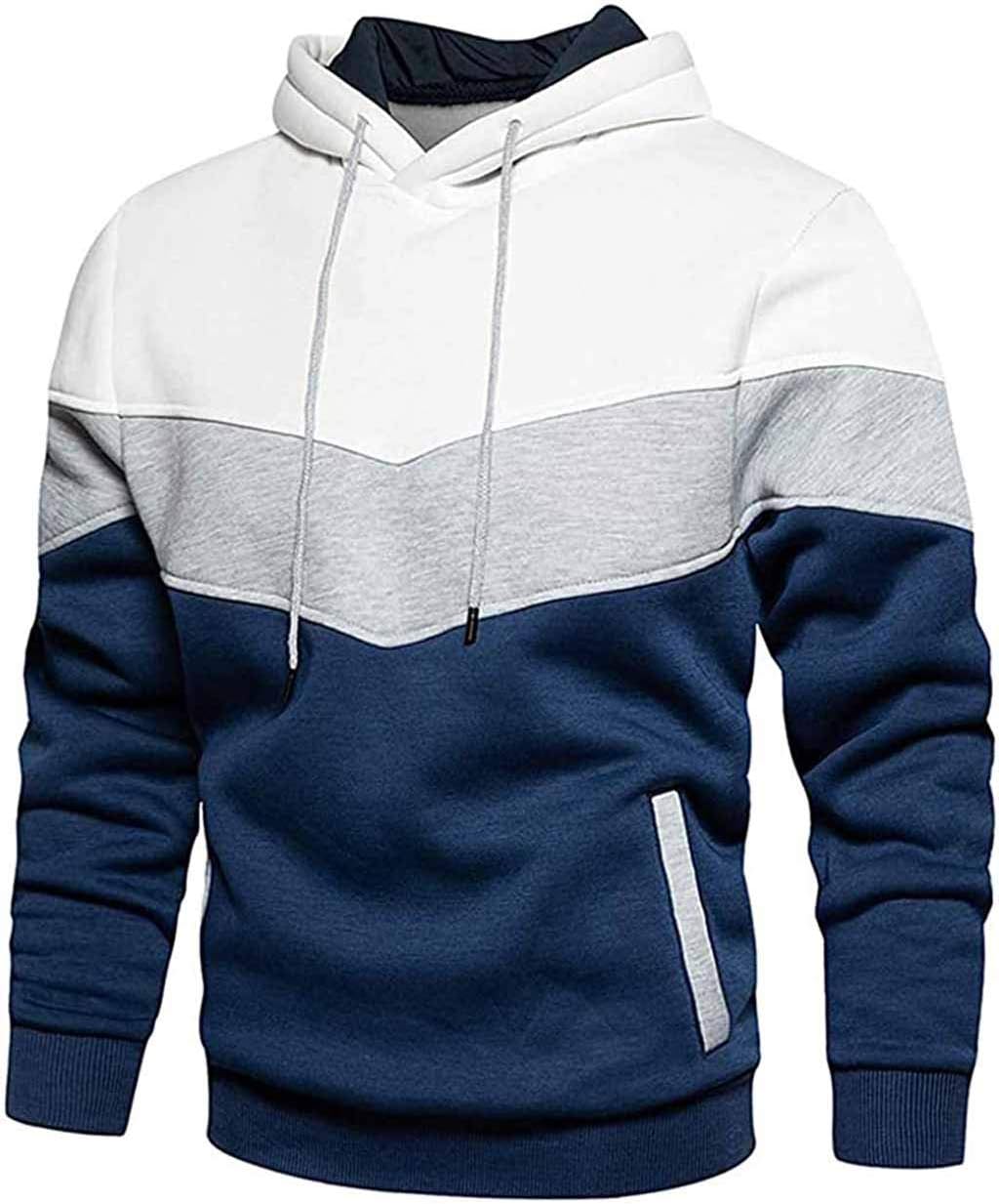 Hoodie Men's Sweatshirt Long Sleeve Sweatshirt Hoodie Color Block Sweatshirt