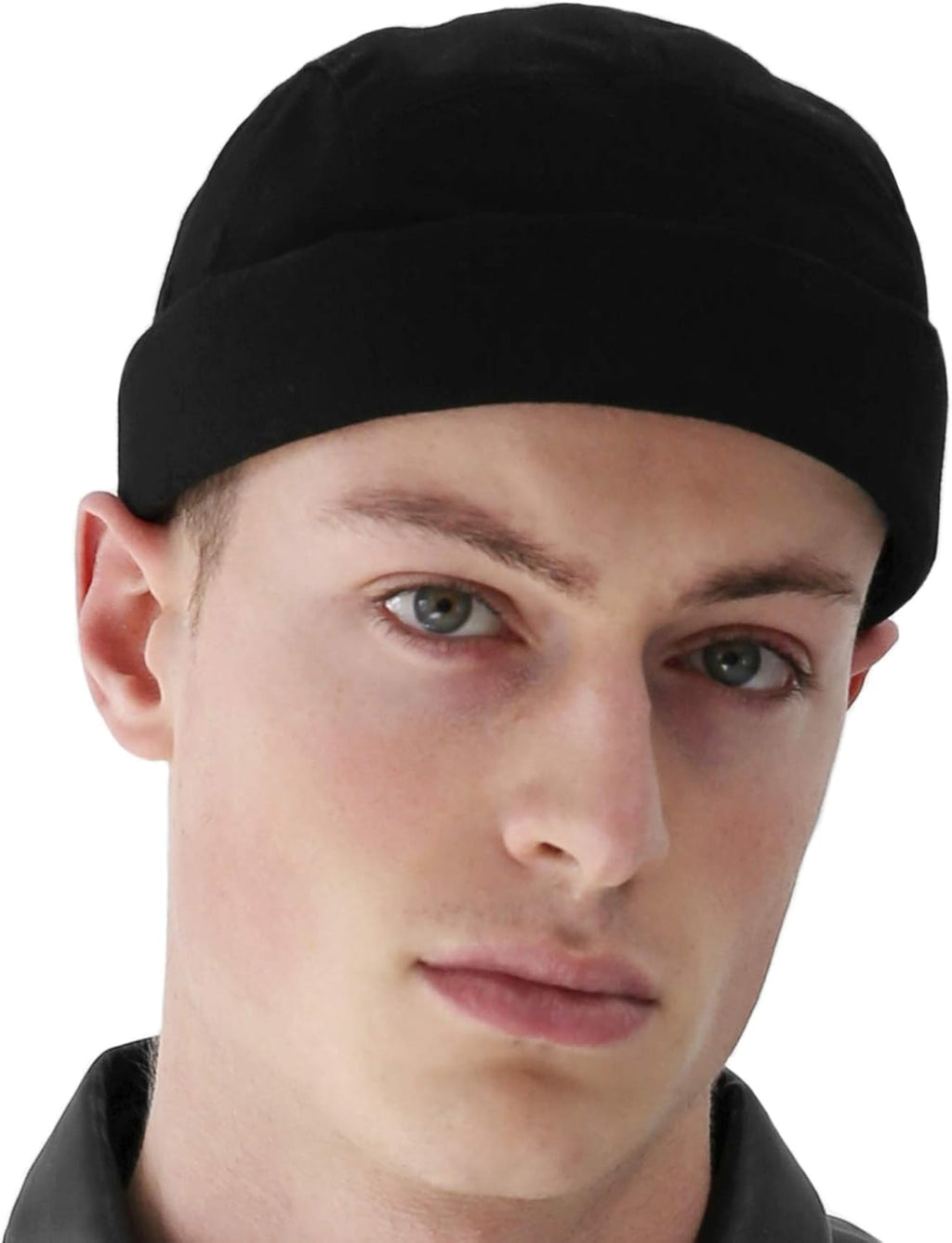 UNDERCONTROL Breadless Trawler Leon Harbor Camp Rolled Cuff Miki Cap Unisex Sailor Skull Outdoor Hat Fisherman Tactical Buckle No Visor Docker Beanie for Men and Women Korea (Black), black