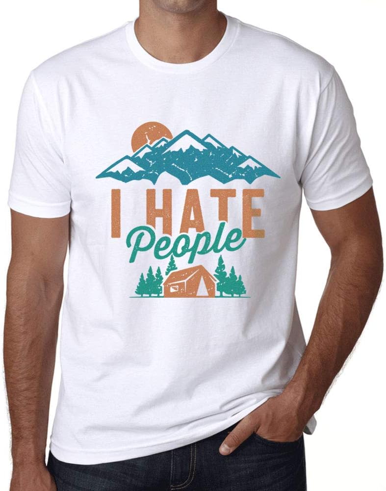 Ultrabasic - Men's Graphics I Hate People Tee Shirt Letters Print