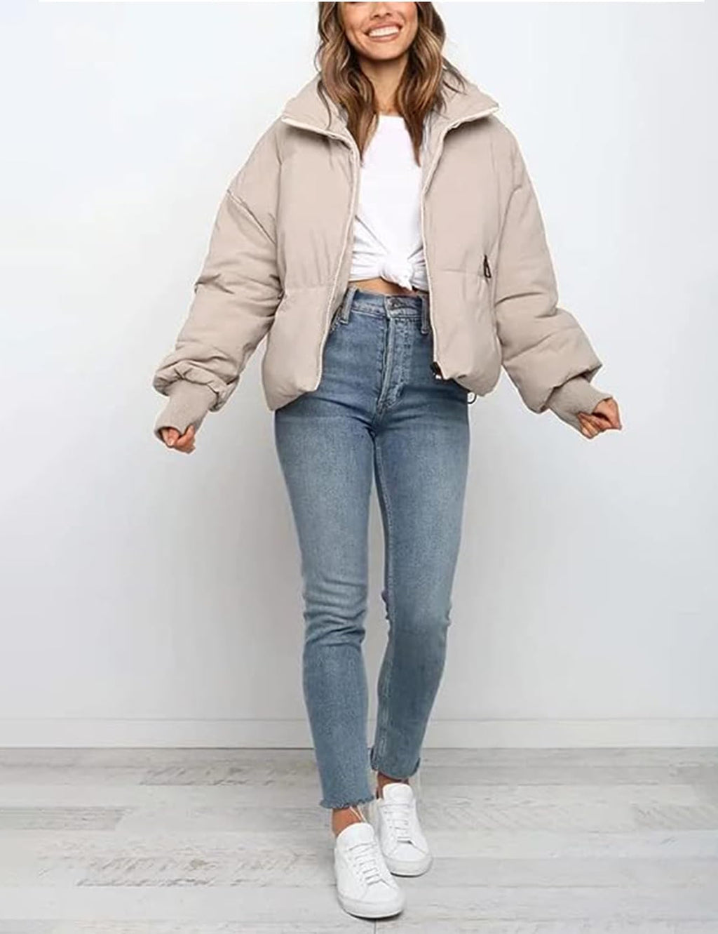Gihuo Women’s Winter Cropped Puffer Jacket Coat Short Warm Quilted Jacket 2026