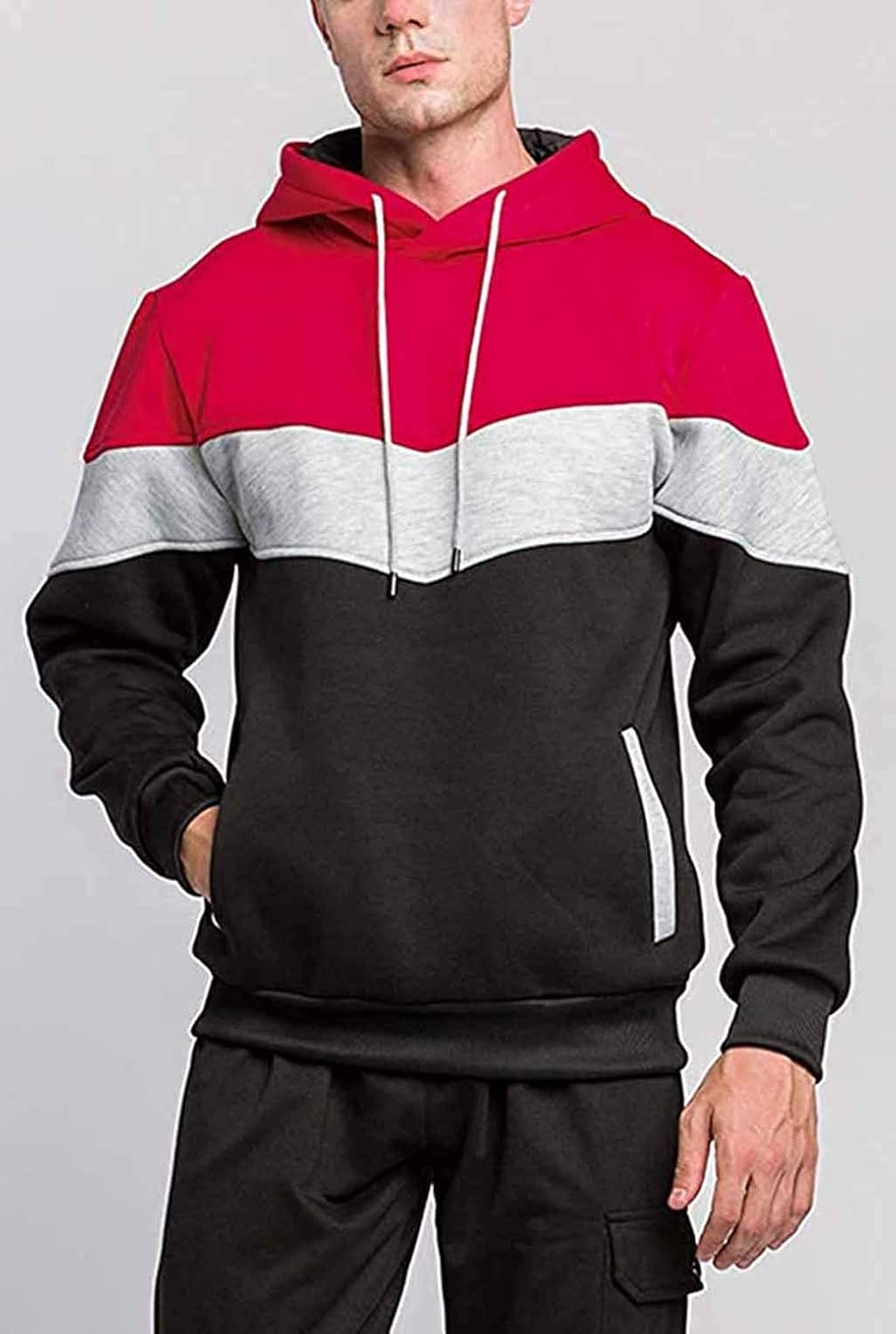 Hoodie Men's Sweatshirt Long Sleeve Sweatshirt Hoodie Color Block Sweatshirt