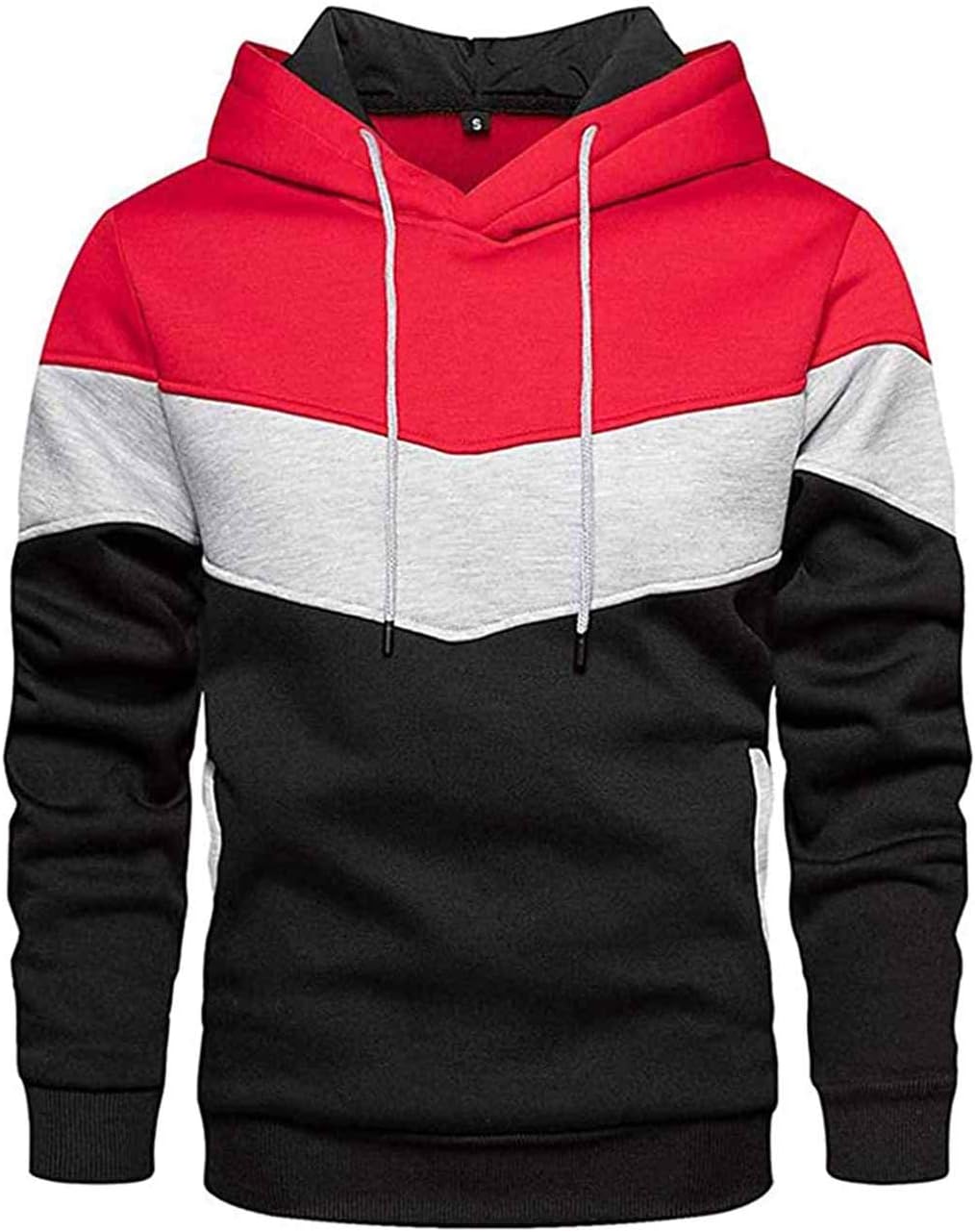 Hoodie Men's Sweatshirt Long Sleeve Sweatshirt Hoodie Color Block Sweatshirt