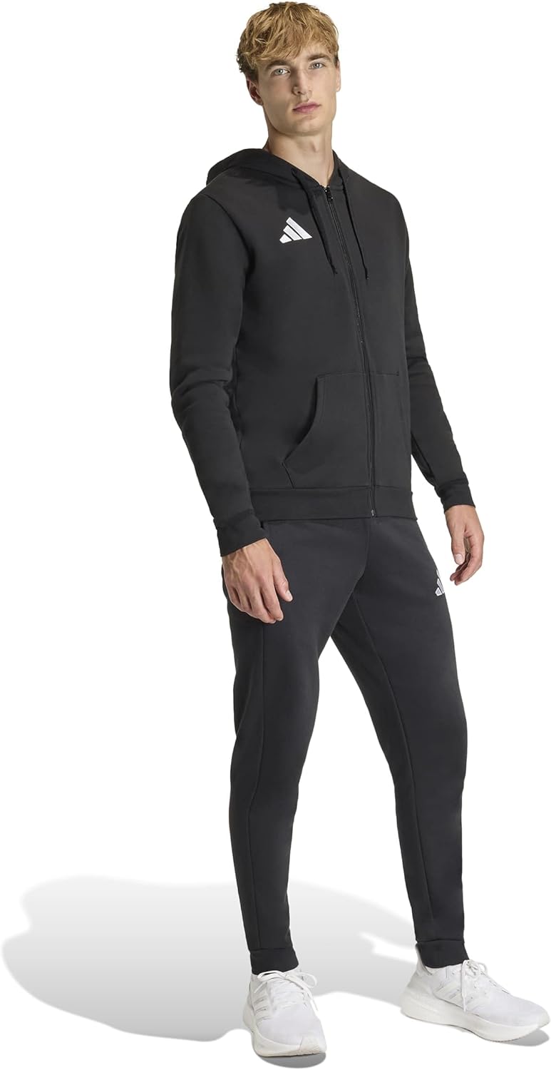 adidas Mezczyzni Entrada26 Full Zip Hoodie, Black/White, L Tall