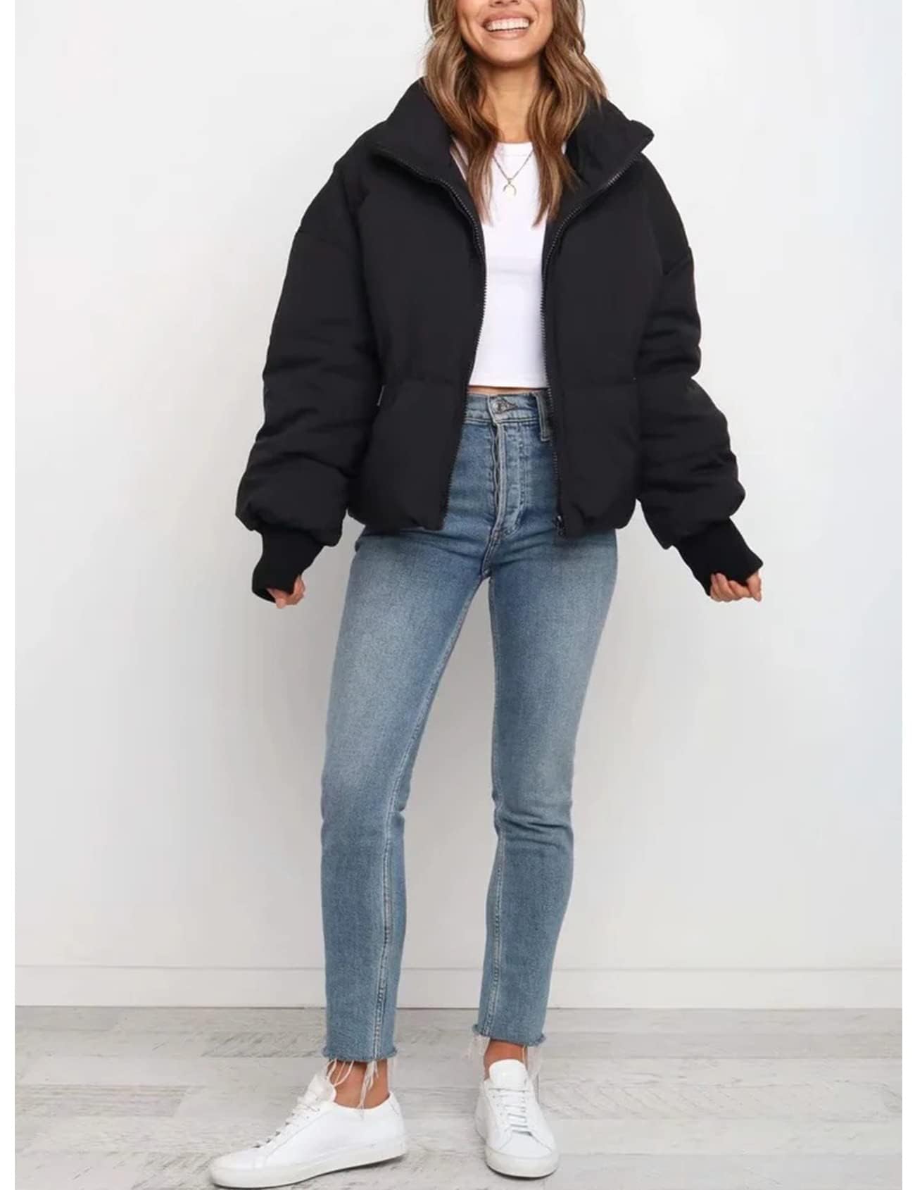 Gihuo Women’s Winter Cropped Puffer Jacket Coat Short Warm Quilted Jacket 2026
