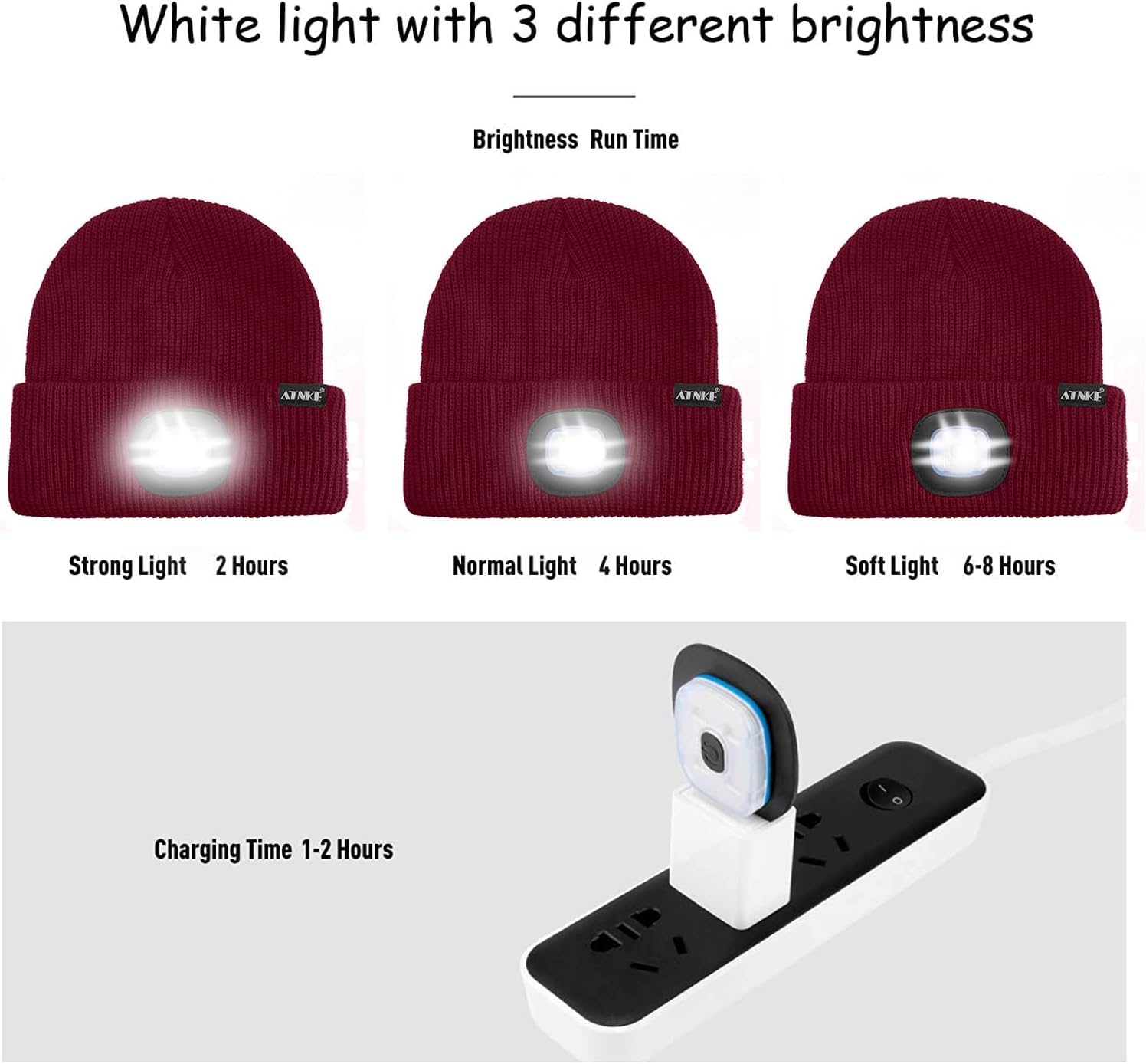 ATNKE Unisex winter hat with led light