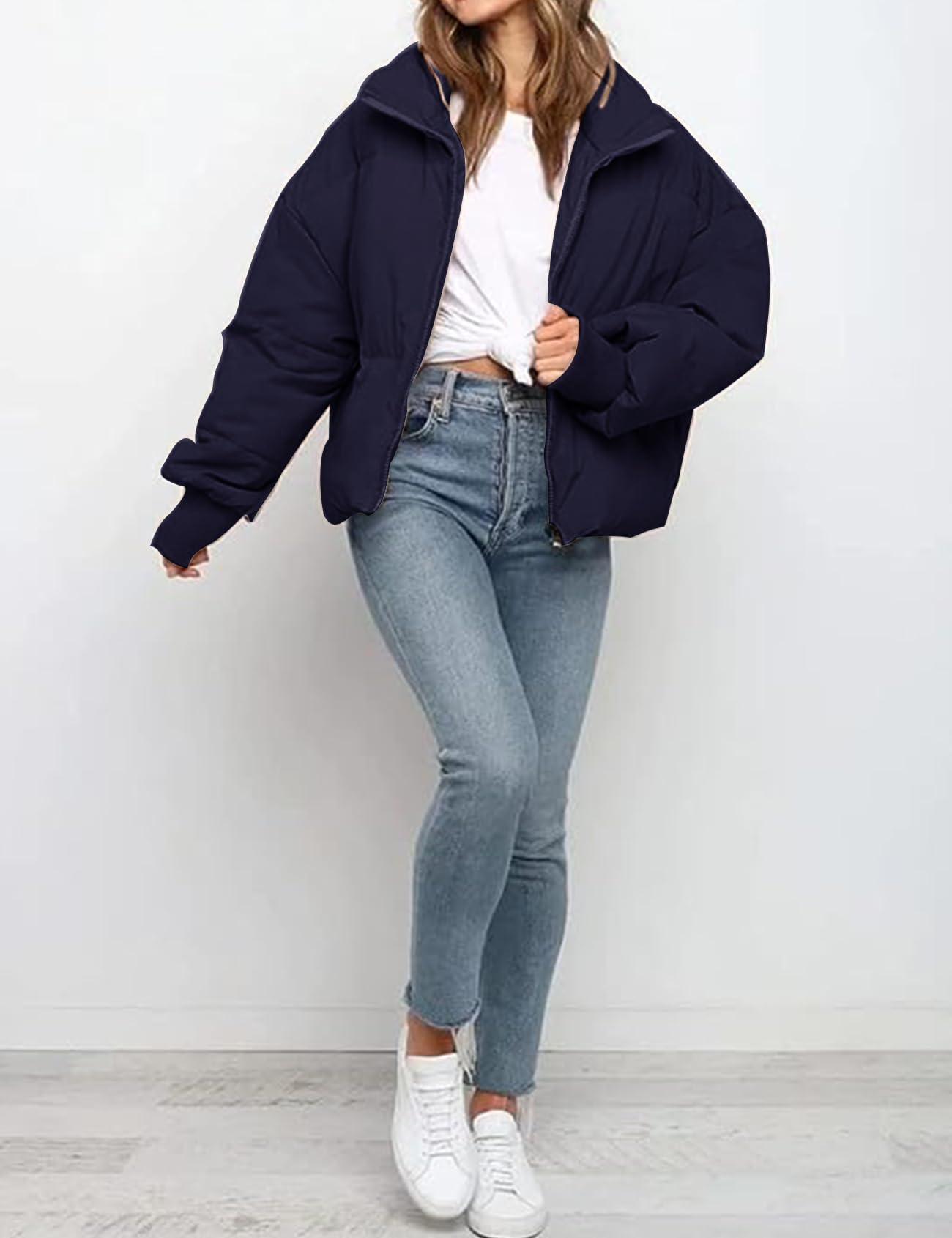 Gihuo Women’s Winter Cropped Puffer Jacket Coat Short Warm Quilted Jacket 2026