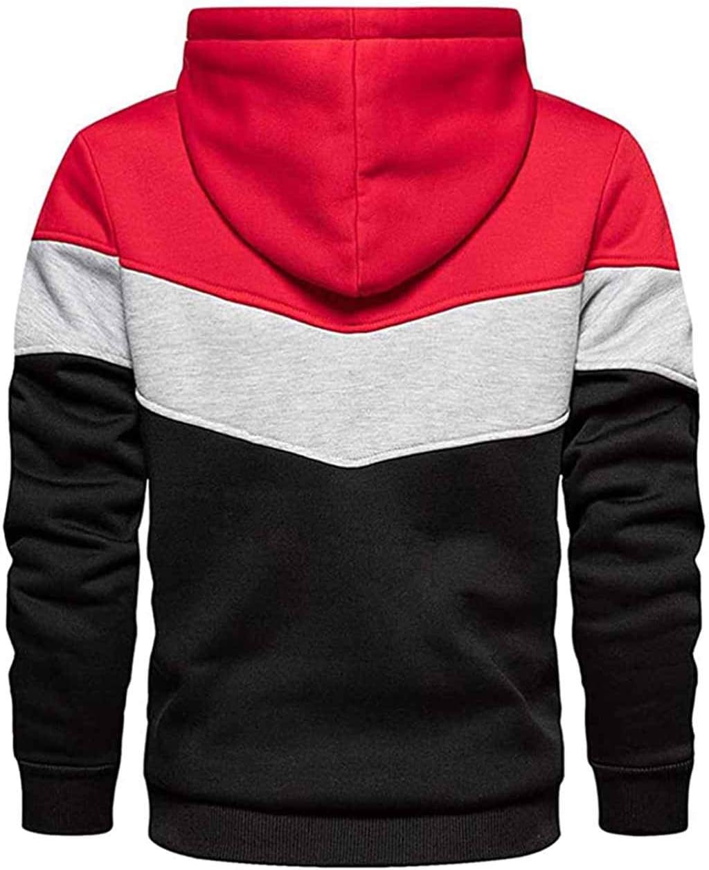 Hoodie Men's Sweatshirt Long Sleeve Sweatshirt Hoodie Color Block Sweatshirt