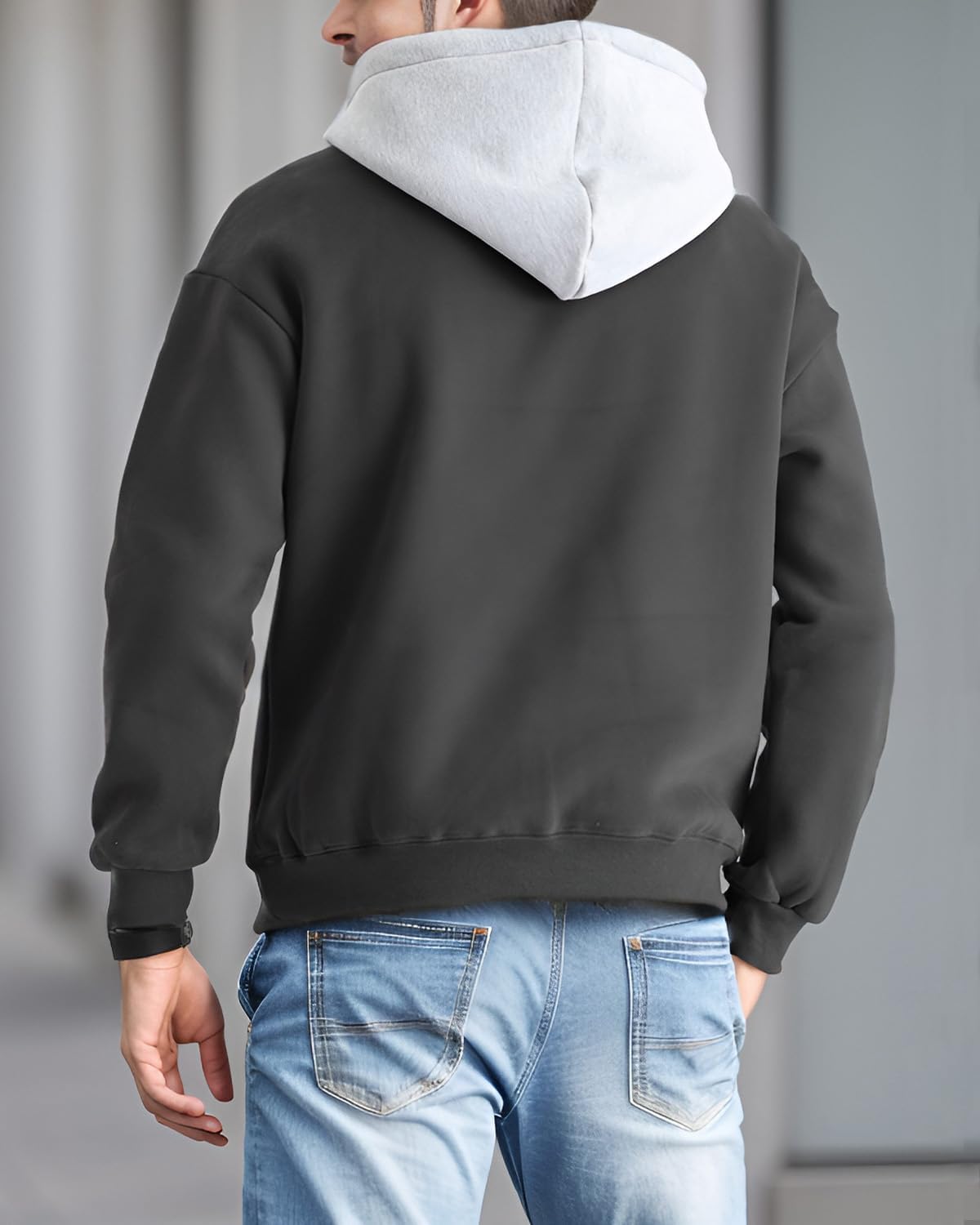 Hoodie Men's Sweatshirt Long Sleeve Sweatshirt Hoodie Color Block Sweatshirt