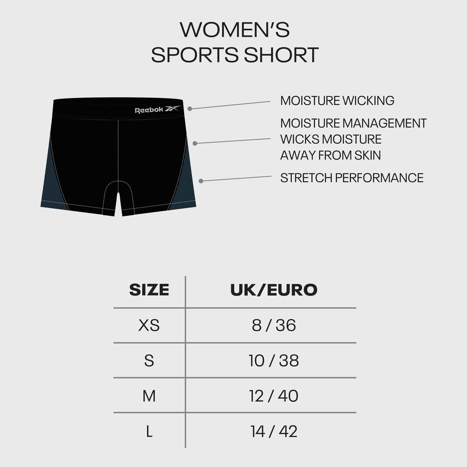 Reebok dam Womens Reebok Sports Short JOYNER Black Baslager Underdel