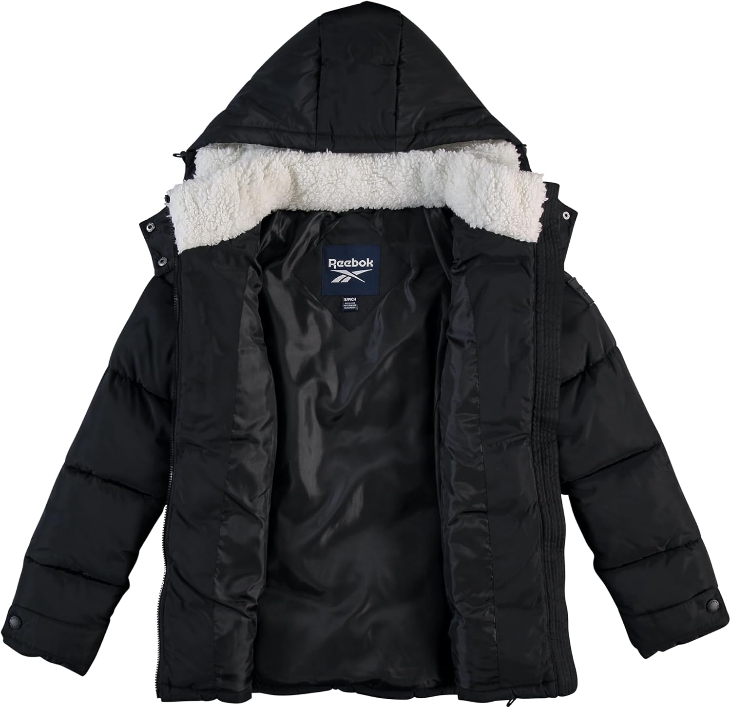 Reebok Womens Puffer Jacket - Heavyweight Puffer Coat with Faux Fur Trim Hood - Outerwear Down Winter Jackets for Women