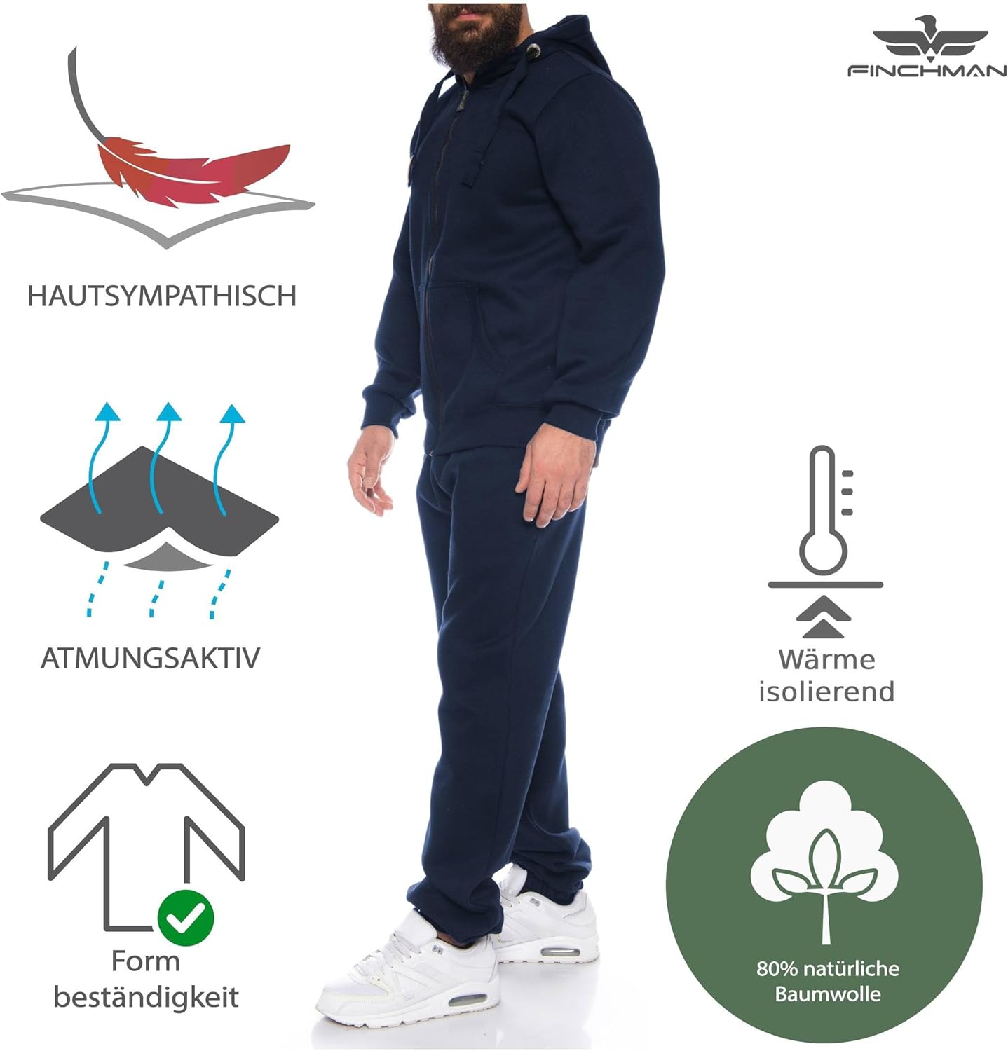 Finchman Finchsuit 1 Men's Jogger Tracksuit, Cotton Sport Suit
