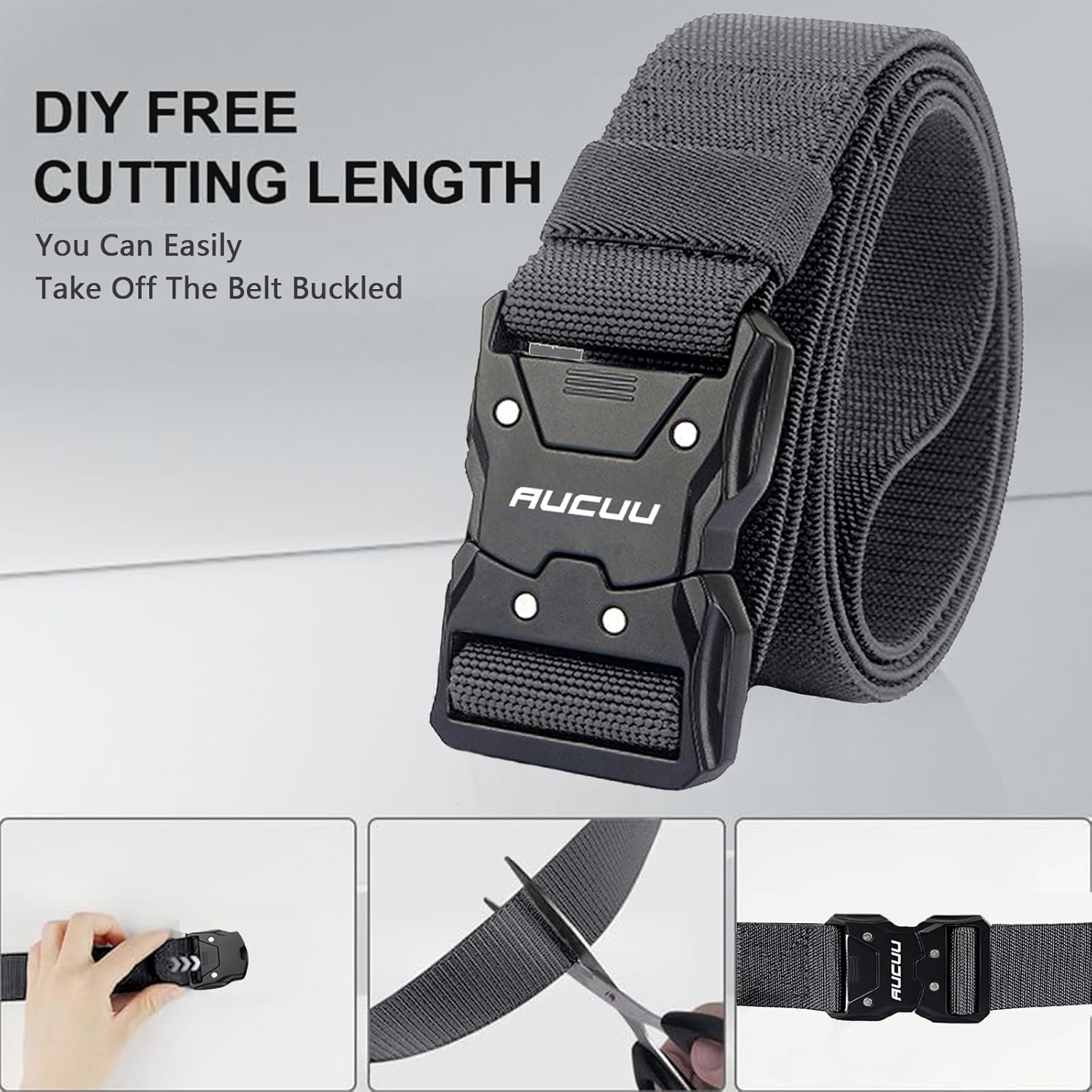 Men's Tactical Belt, Nylon Canvas Belt for Men, Military Tactical Belt, Adjustable Nylon Belts for Travel, Sports and Daily Use(Width 3.8cm)