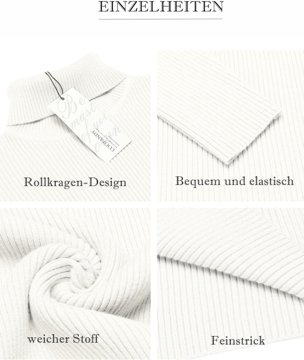COOFANDY Men's Polo Sweater Fine Knit Long Sleeve Sweater Basic Regular Fit Pullover