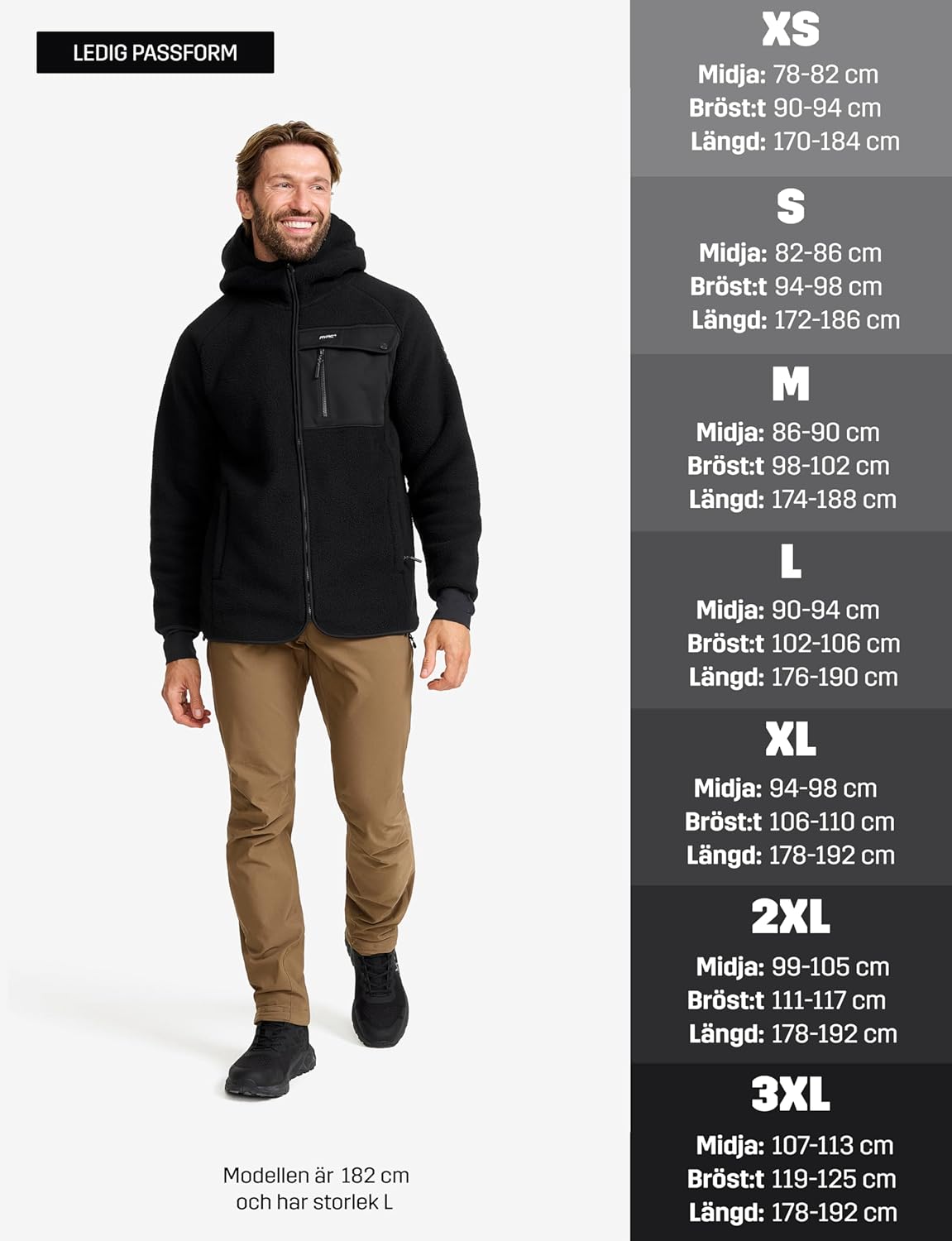 RevolutionRace Men's Sherpa Hoodie, Fleece Jacket for All Outdoor Activities