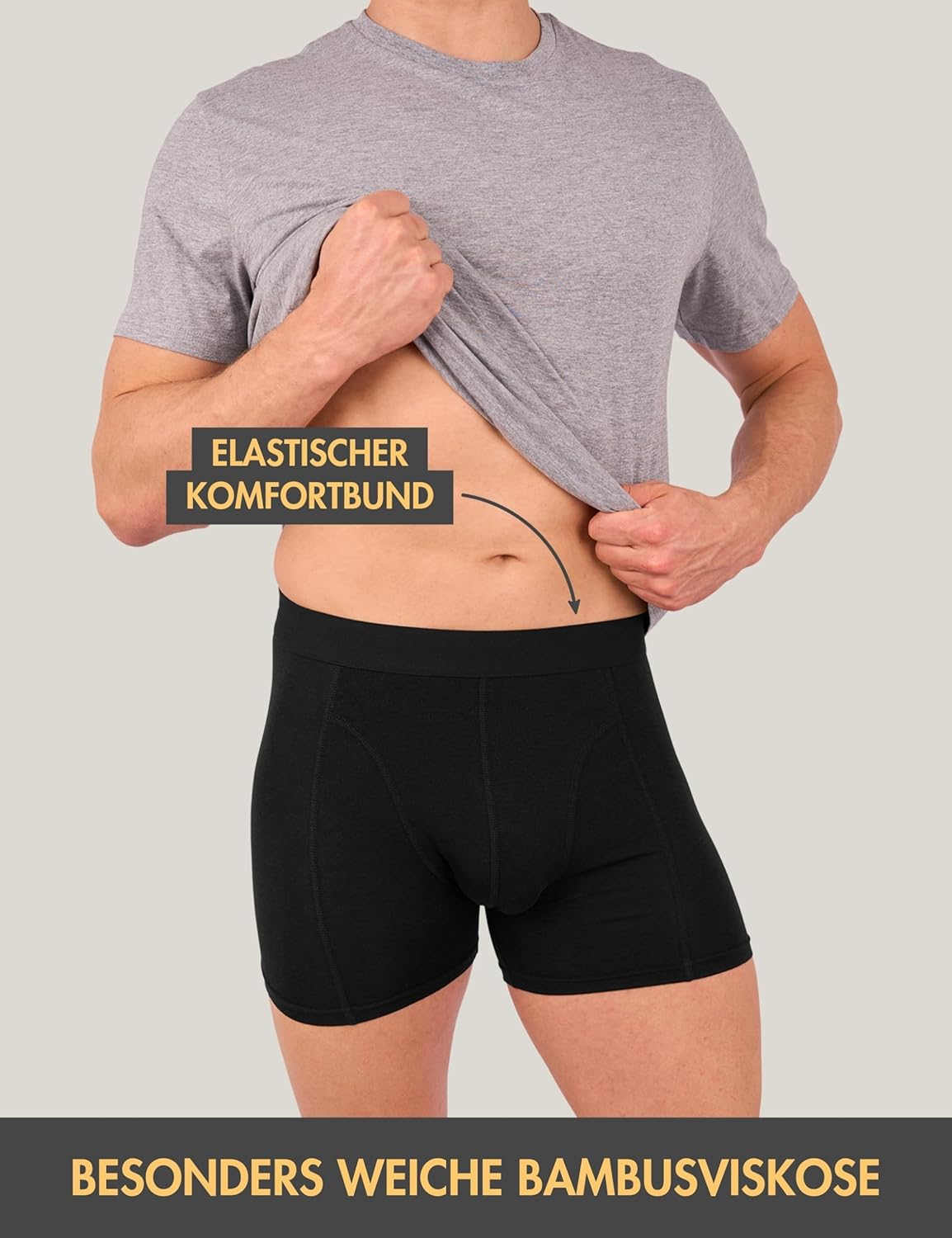 Basic Treasure 3 Pack Premium Bamboo Boxer Shorts Men's Soft Bamboo Cotton Boxer Shorts Bamboo for Men, Breathable Stretch