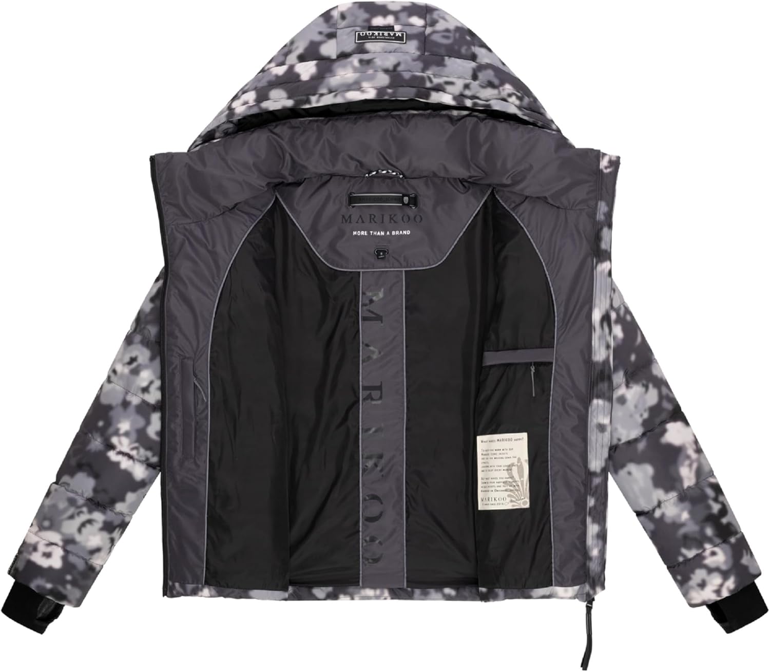 MARIKOO Women's Winter Jacket, Warm Quilted Jacket with Detachable Hood, Samuiaa XVI XS-3XL
