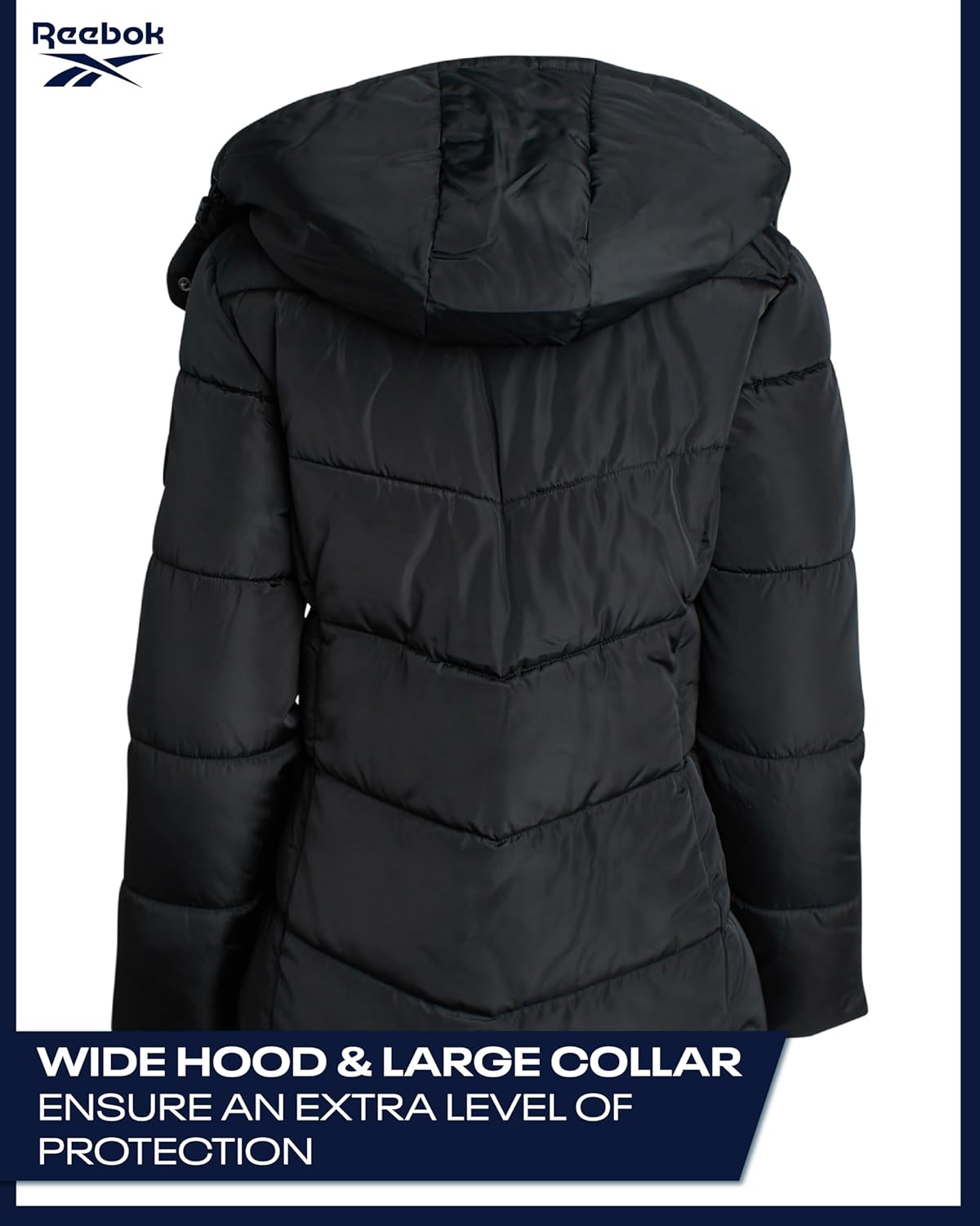 Reebok Womens Puffer Jacket - Heavyweight Puffer Coat with Faux Fur Trim Hood - Outerwear Down Winter Jackets for Women