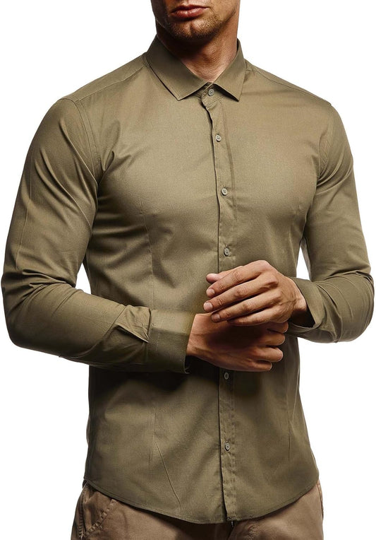 Leif Nelson Shirt with slim fit LN3430